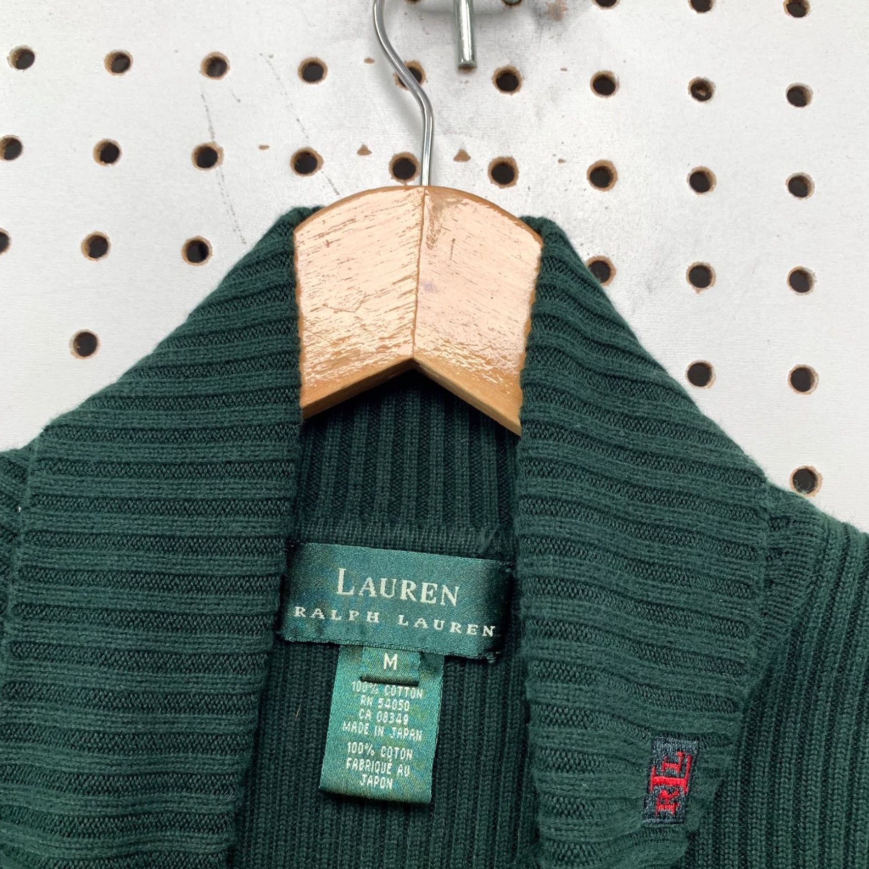 Ralph Lauren VINTAGE Lauren Ralph Lauren Sweater Womens Medium Green Rib Knit Turtleneck Made Japan Size M / US 6-8 / IT 42-44 - 2 Thumbnail