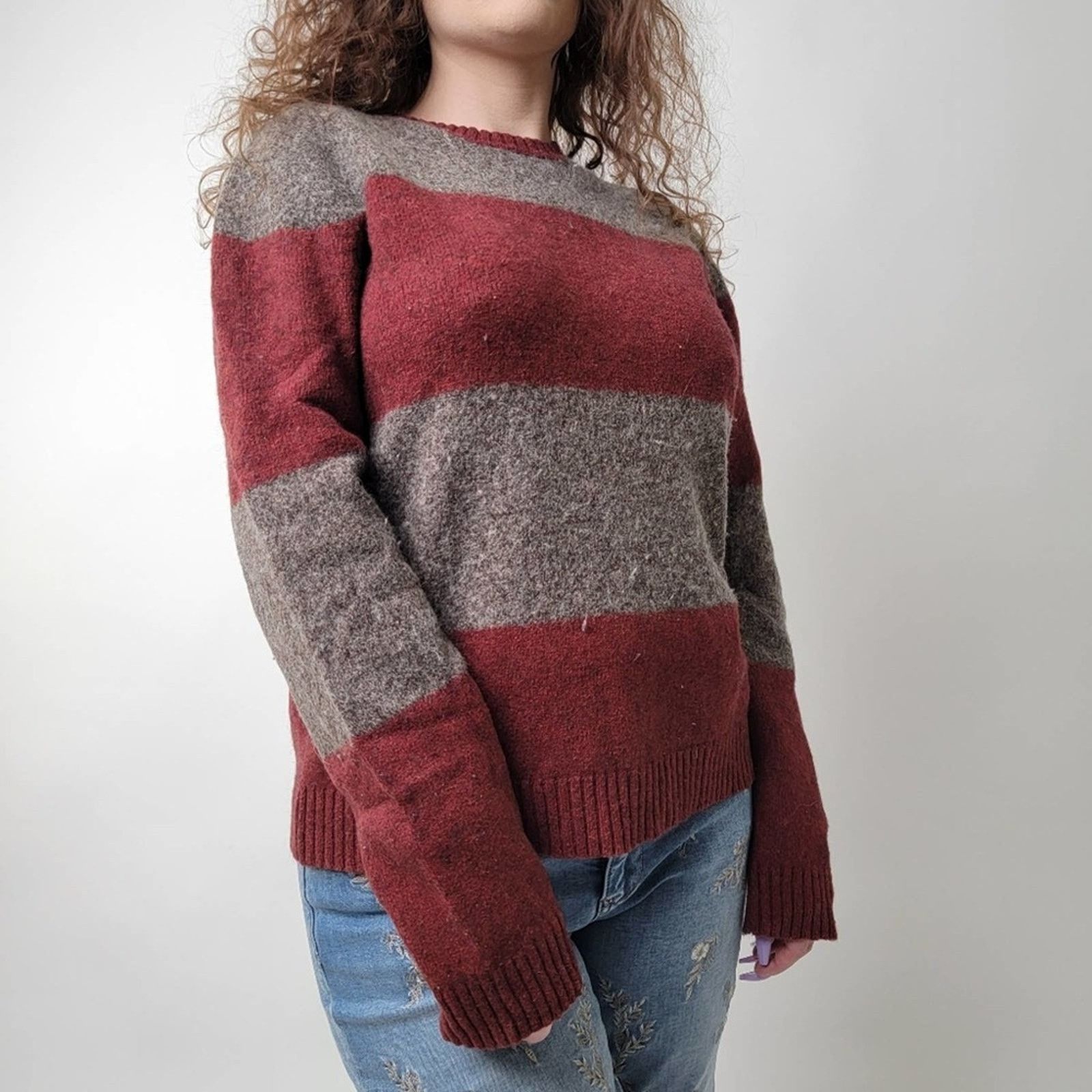 American Eagle Outfitters American Eagle Outfitters Vintage Slim Striped Knit Sweater Size M / US 6-8 / IT 42-44 - 7 Thumbnail