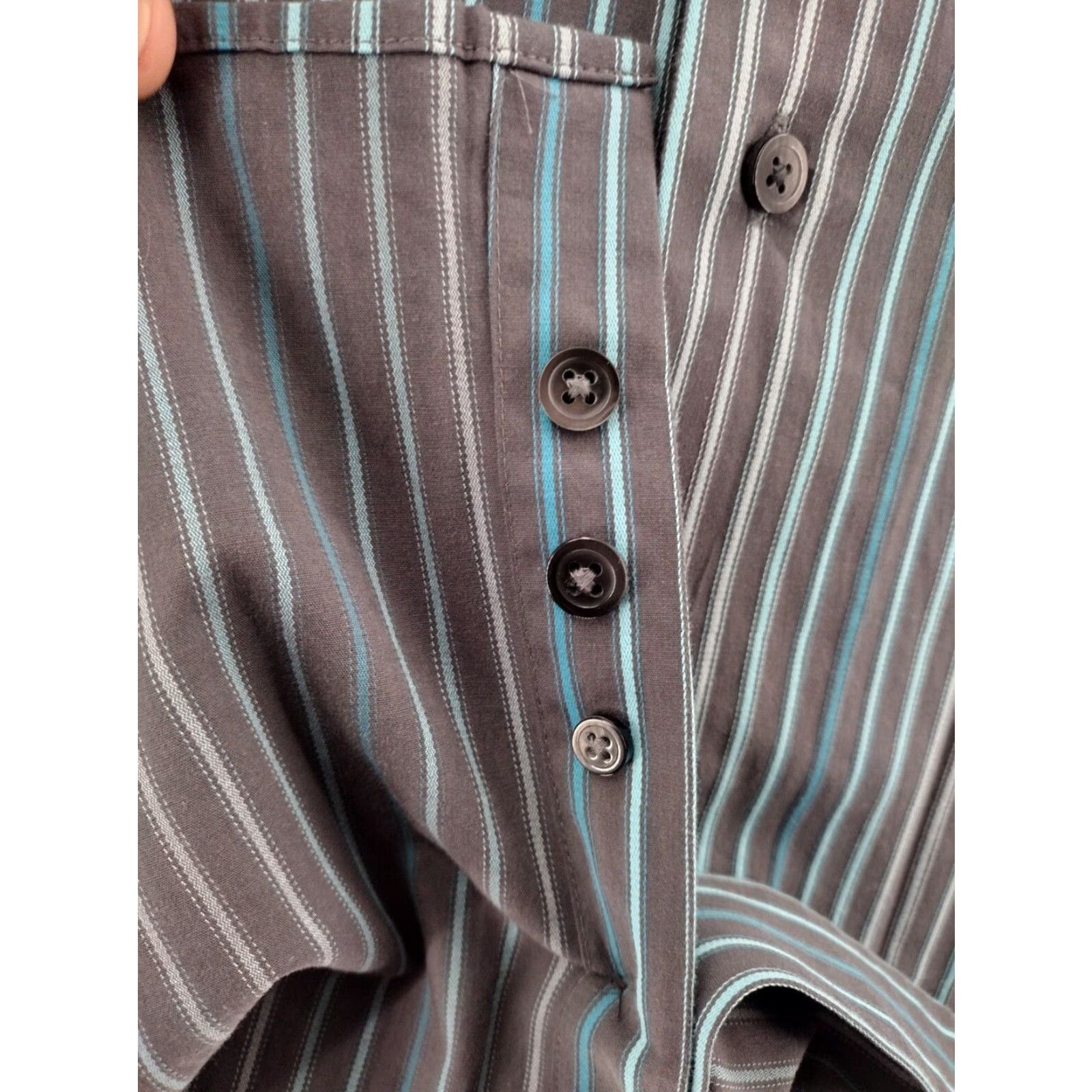 Express Express Mens Large Striped Long Sleeve Button Down Shirt Modern Fit Stretch Size US L / EU 52-54 / 3 - 3 Thumbnail