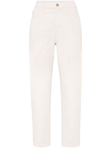 Brunello Cucinelli o1w1db10825 Woman Dyed Pants in Open White Size 27" / US 4 / IT 40 - 5 Thumbnail