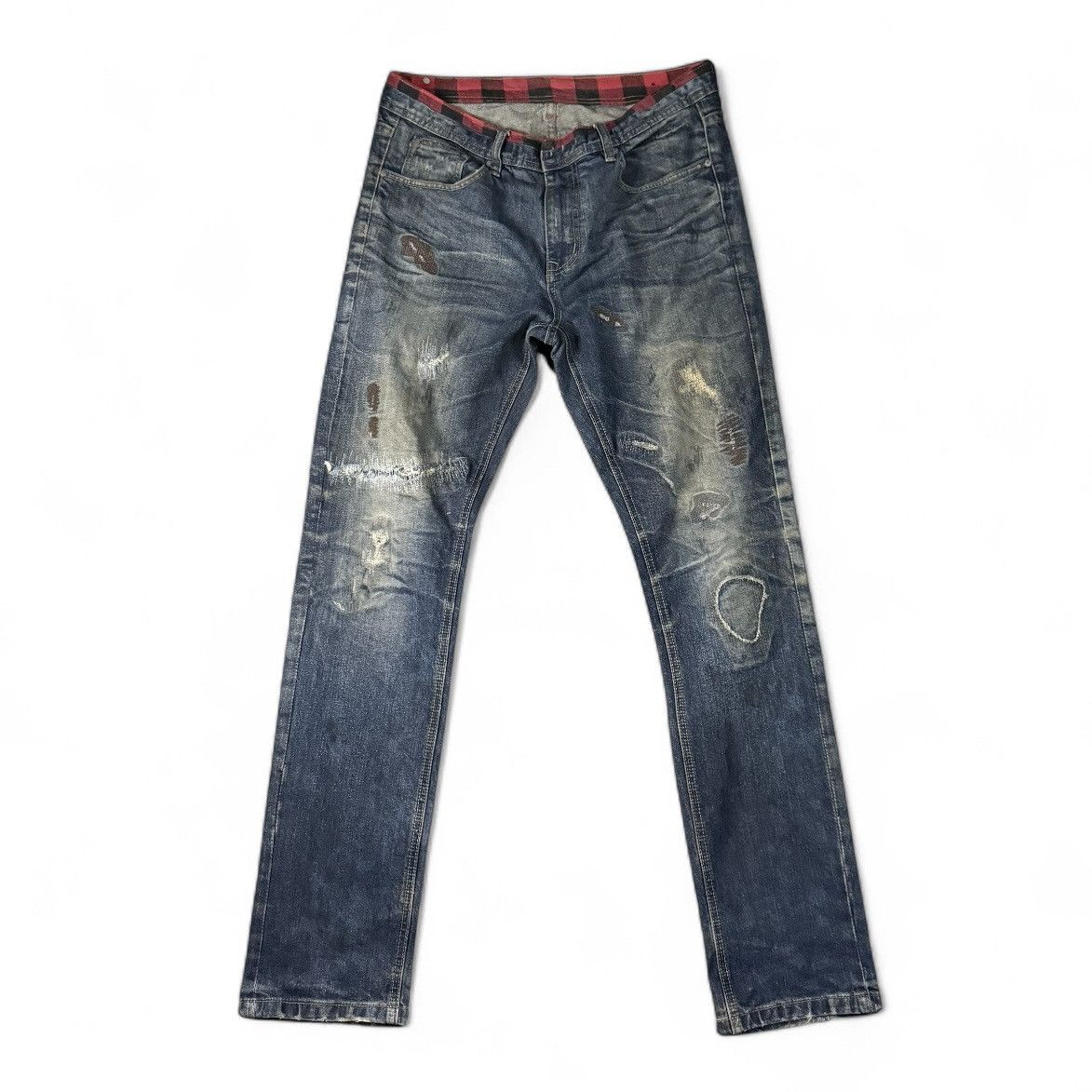 Japanese Brand 🔥🇯🇵 Japanese Seditionaries Distressed Trashed Dirty Denim Size US 34 / EU 50 - 1 Thumbnail