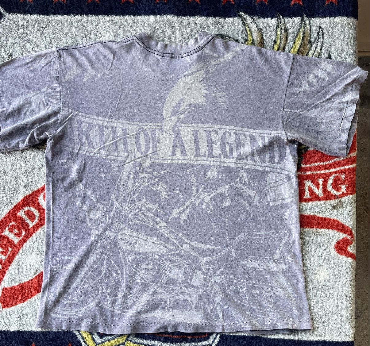 Harley Davidson Thrashed Vintage 1991 Harley Davidson OVP Sun Faded Tee Size US XL / EU 56 / 4 - 11 Thumbnail