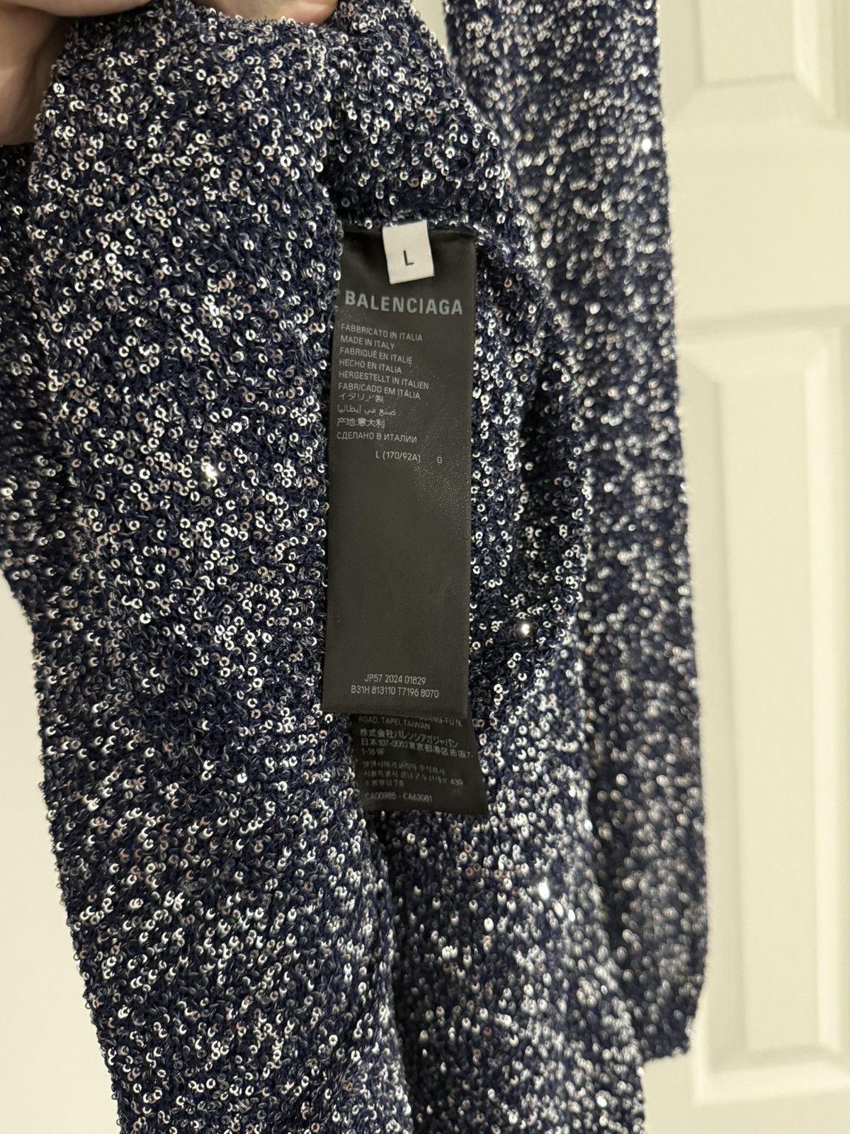 Balenciaga Balenciaga Sequined metallic knit turtle neck maxi dress Size L / US 10 / IT 46 - 4 Thumbnail