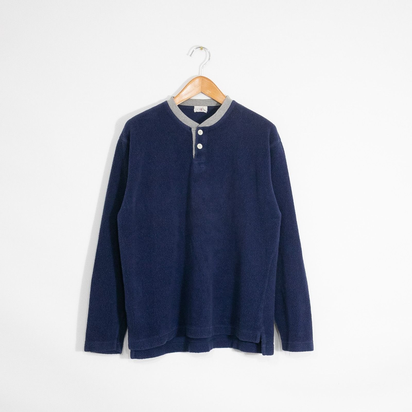 J.Crew Vintage 90s J.Crew French Terry Henley Shirt Mens Large Size US L / EU 52-54 / 3 - 1 Thumbnail