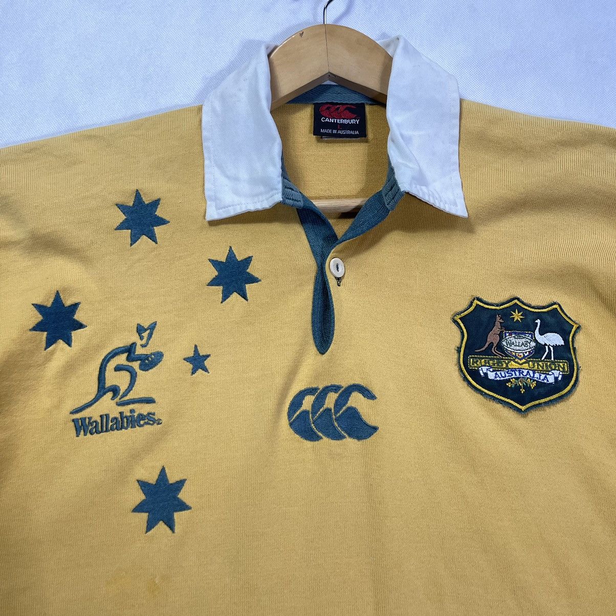 Canterbury of New Zealand × Vintage Vintage 2000s Wallabies Australia Rugby Union Shirt Size US L / EU 52-54 / 3 - 4 Thumbnail