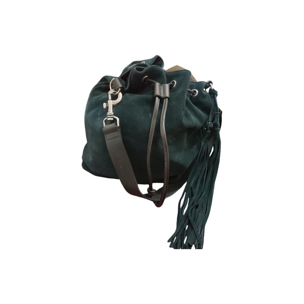 Designer Johnny Was Los Angeles NWT Green Suede Drawstring Bag Size ONE SIZE - 1 Thumbnail