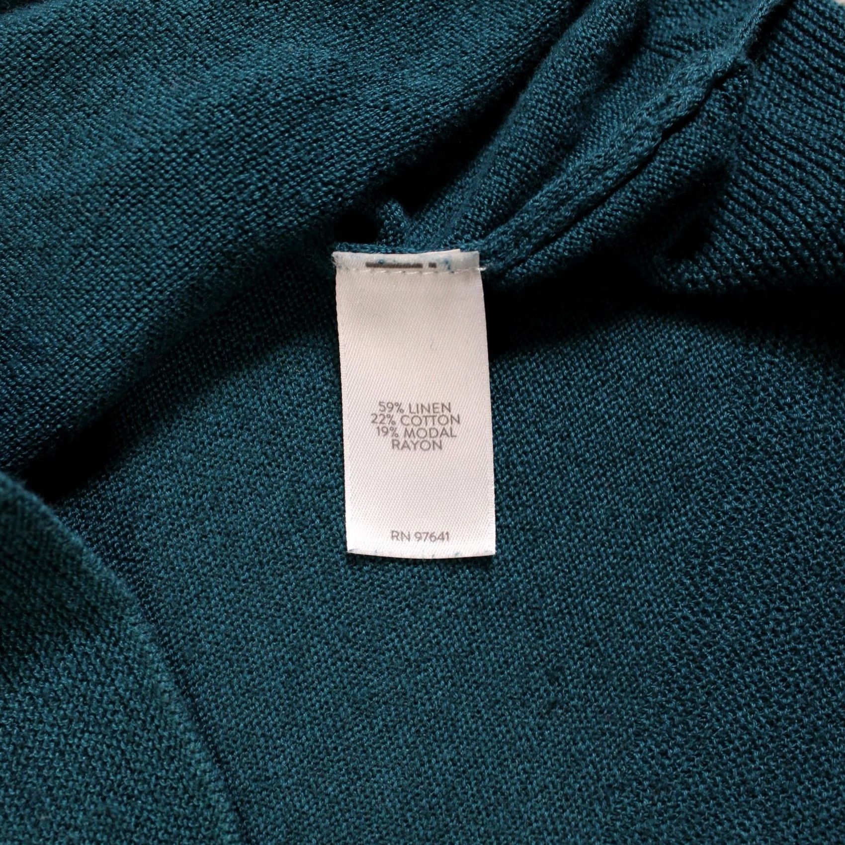J. Jill J. Jill Sweater Women M Green Linen Cotton Modal Rayon 3/4 Sleeve Boat Neck Lightweight Pullover Casual Bohemian Shirt/Top Size M / US 6-8 / IT 42-44 - 4 Thumbnail