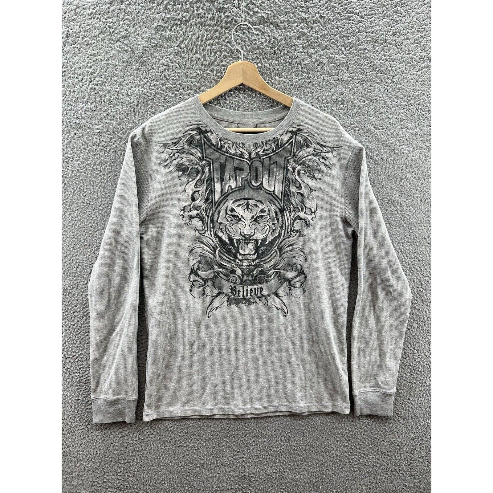 Tapout Tapout Tiger Believe Gray Long-Sleeve Waffle Knit Thermal Size US L / EU 52-54 / 3 - 1 Thumbnail