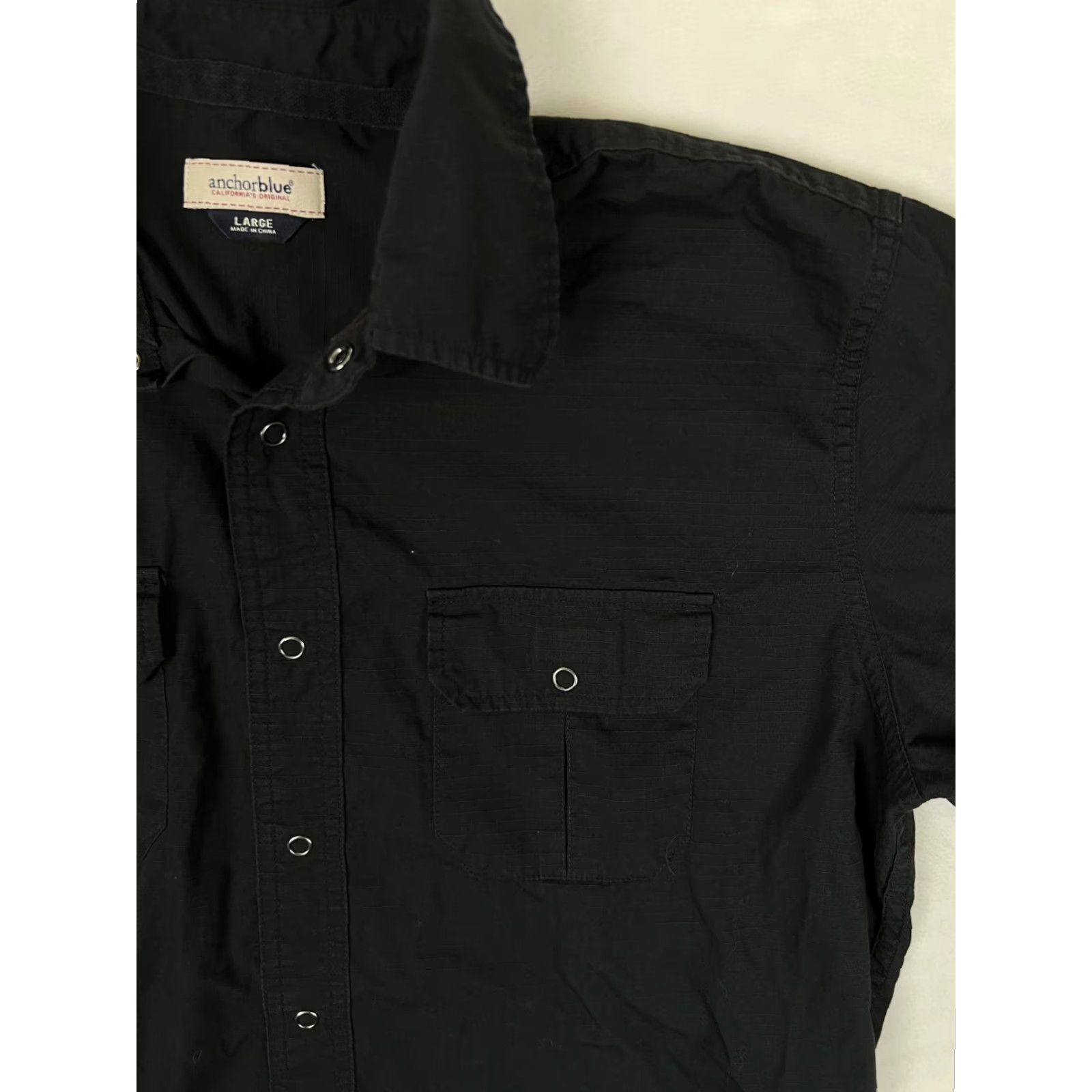 Anchor Blue Vintage Anchor Blue Shirt Mens Large Black Short Sleeve Snap Front Casual Y2K Size US L / EU 52-54 / 3 - 2 Thumbnail