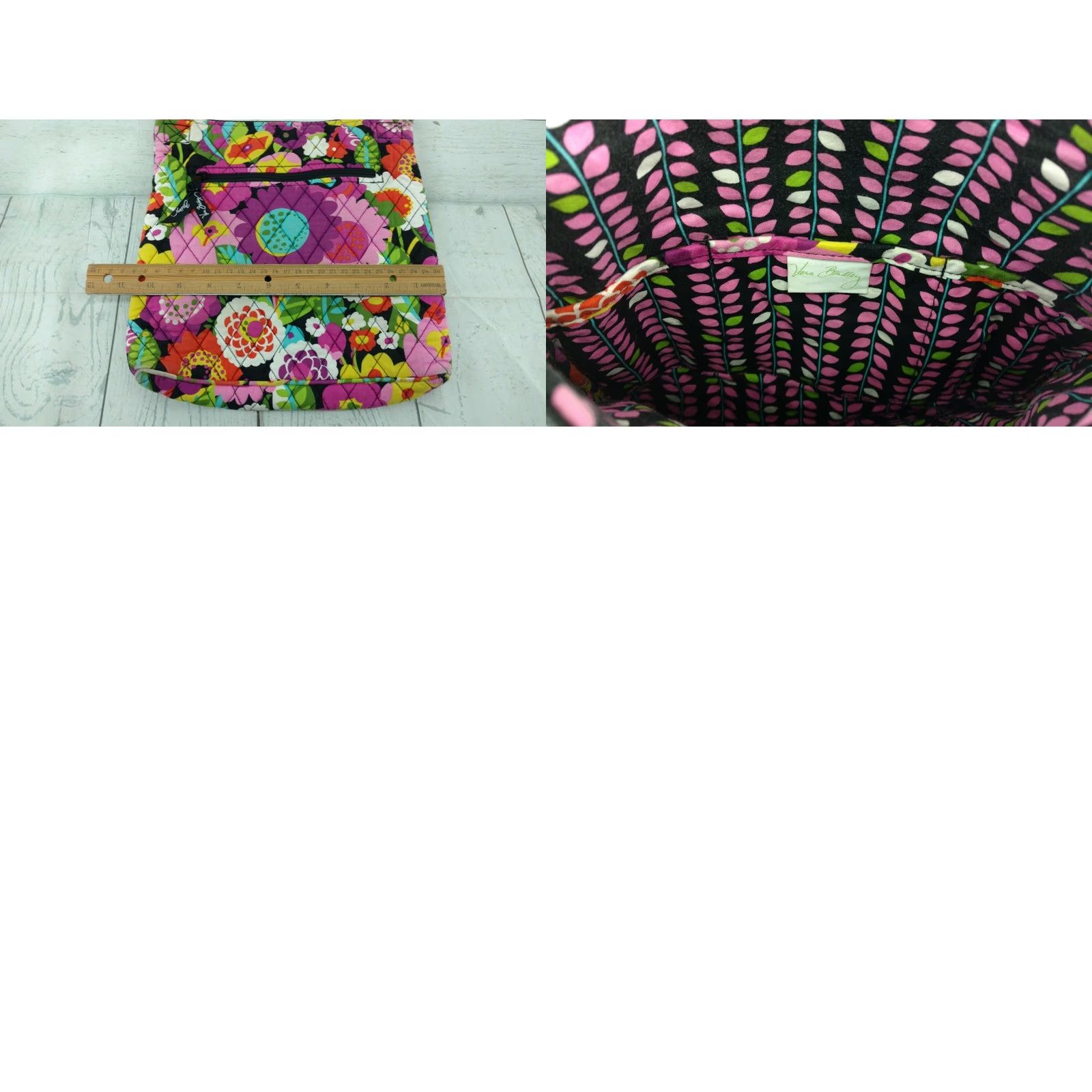 Vera Bradley Vera Bradley Crossbody Bag Pink Floral Print 10"x10" Womens Small Zip Size ONE SIZE - 8 Thumbnail