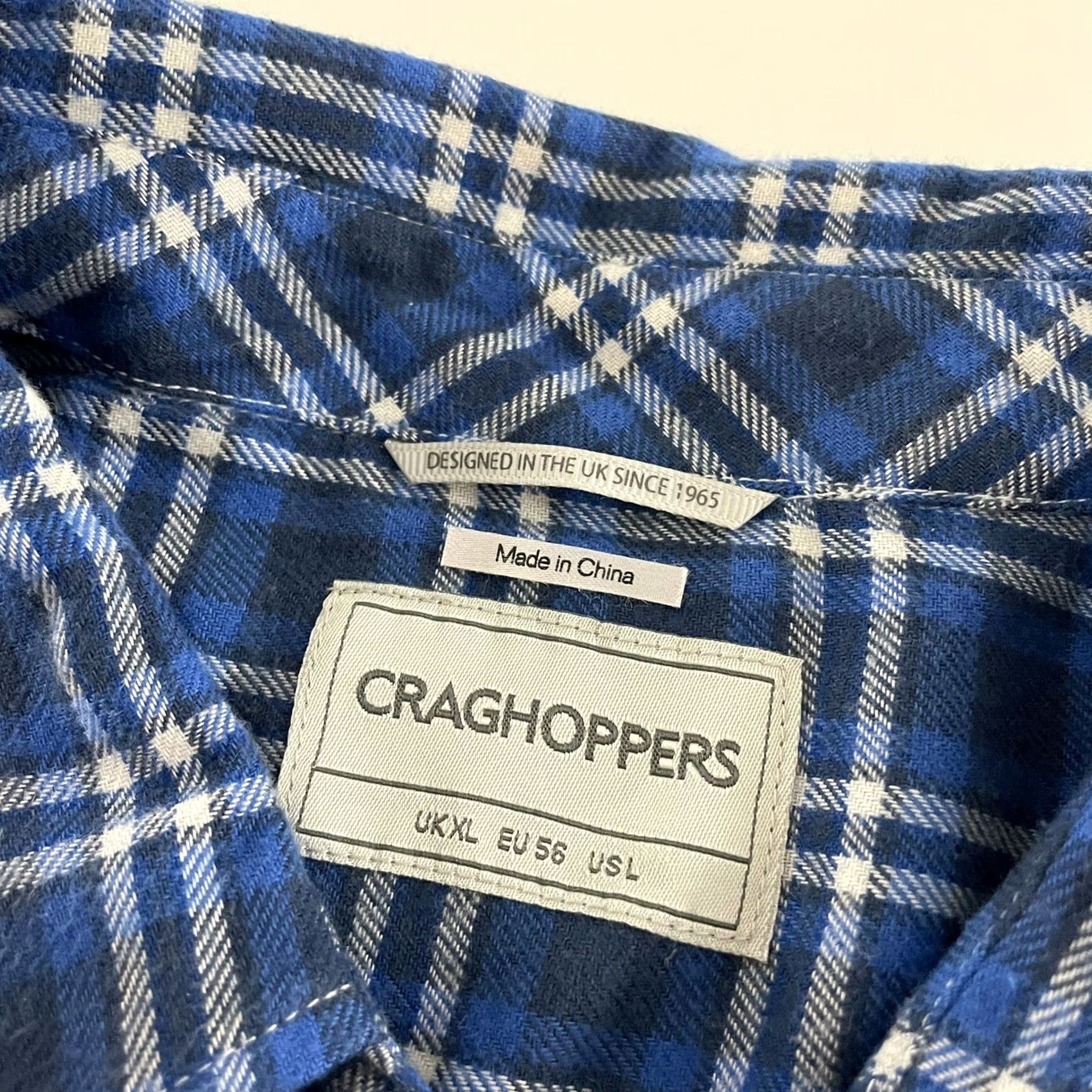 Vintage Craghoppers Plaid Flannel Long Sleeve Button-Up Shirt Men L Blue Size US L / EU 52-54 / 3 - 3 Thumbnail