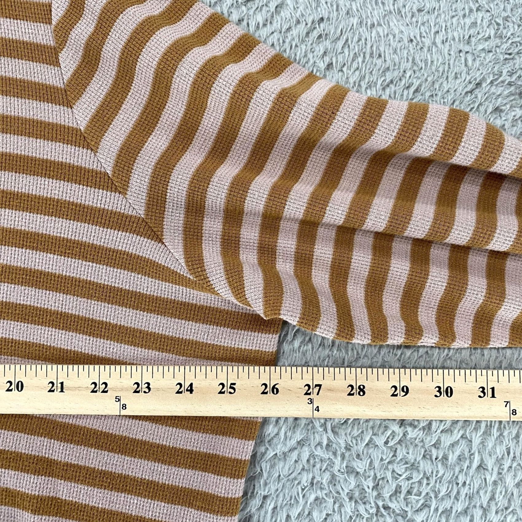 Vintage LOGO Lori Goldstein Tunic Top Womens 3X Brown Button Front Lace Layered Stripe V-Neck Long Sleeve Blouse Size XXL / US 16-18 / IT 52-54 - 5 Thumbnail