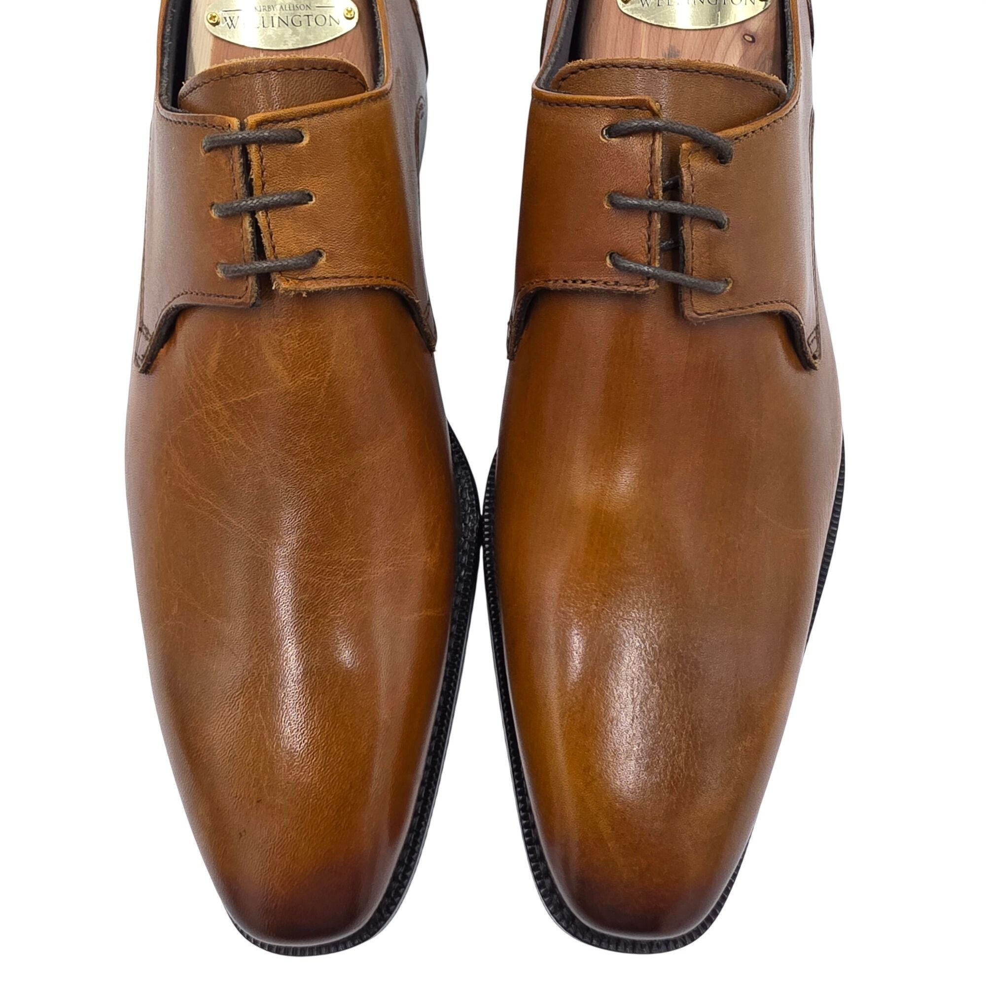Other NEW Duca Italy Mens size 9 Burnished Brown Leather Plain-toe Size US 9 / EU 42 - 2 Thumbnail