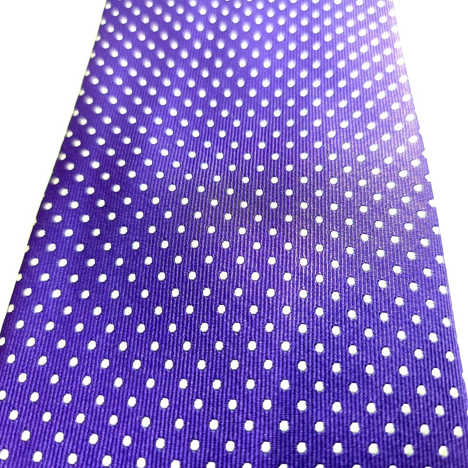 Croft & Barrow Croft & Barrow Woven Purple White Polka Dot Silk Tie Size ONE SIZE - 2 Thumbnail