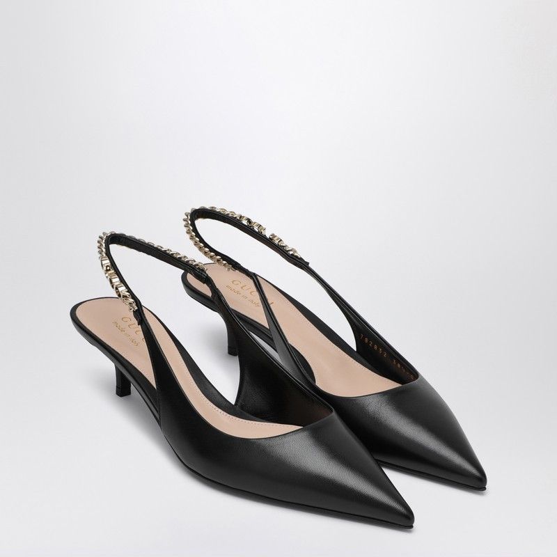 Gucci Gucci Signorina Pumps In Black Leather Size US 8.5 / IT 38.5 - 1 Thumbnail