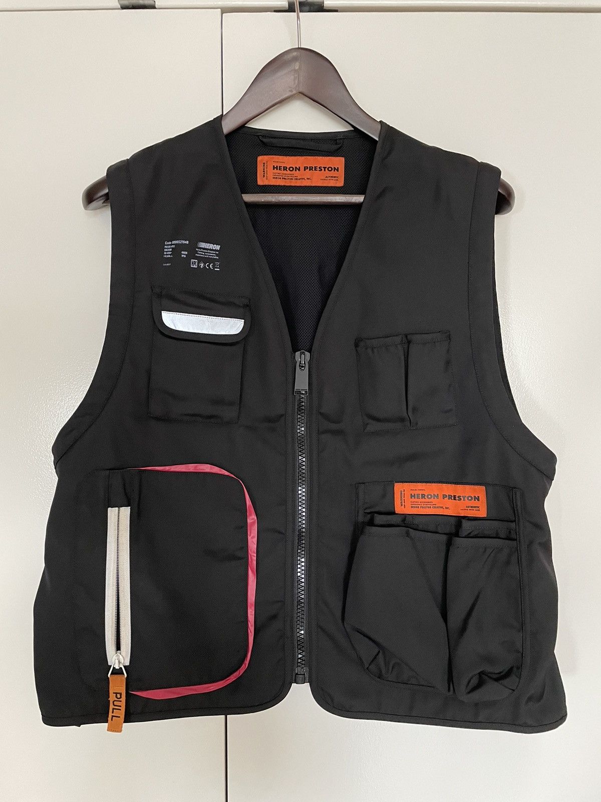 image of Heron Preston Black Tool Vest, Men's (Size Large)
