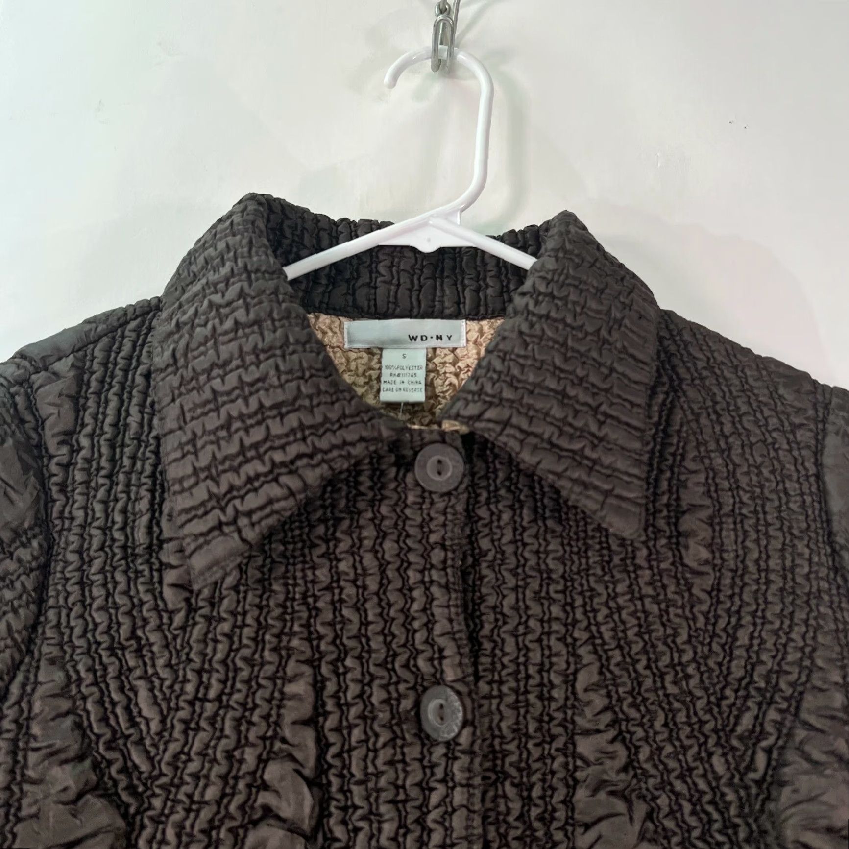 CHOCOOLATE WDNY Jacket Womens Long Sleeves Button Front Chocolate Brown Reversible Size S Size S / US 4 / IT 40 - 3 Thumbnail