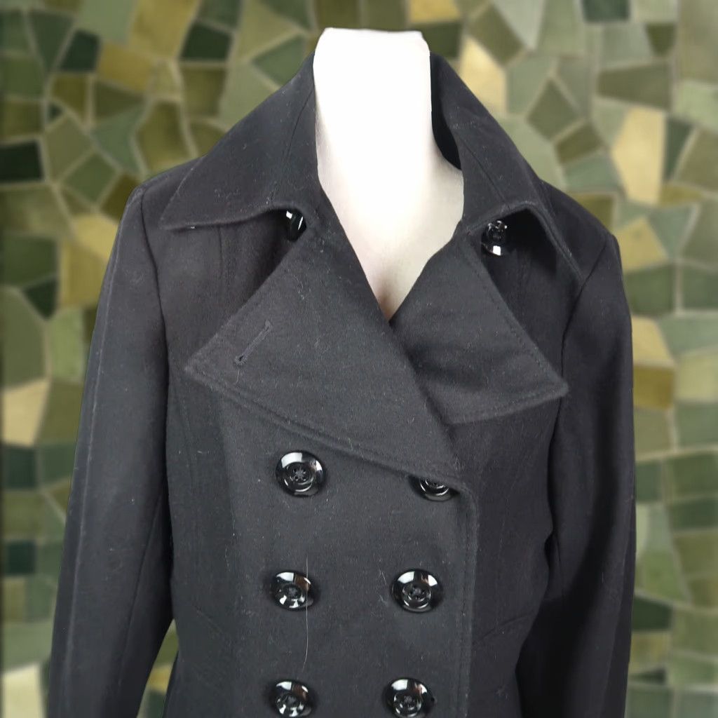 Vintage VINTAGE Jason Kole Black Wool Double-Breasted Peacoat Jacket L Womens Pea Coat Short Length Wool Size L / US 10 / IT 46 - 1 Thumbnail