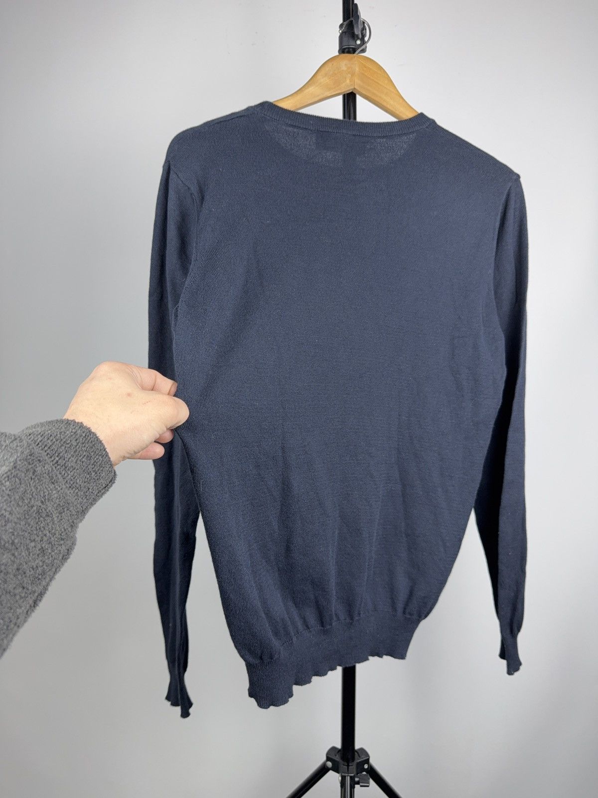 Diesel Luxury 00s Diesel Knit Sweater Navy Minimal Logo Crewneck Size US M / EU 48-50 / 2 - 15 Thumbnail