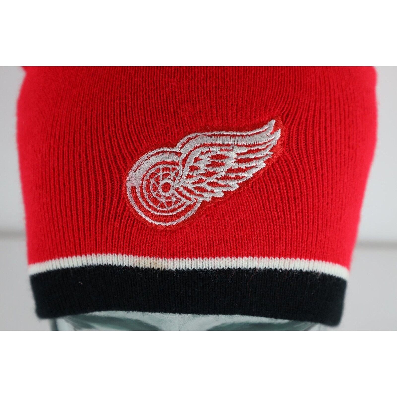Vintage Vintage 90s Detroit Red Wings Hockey Knit Winter Beanie Hat Size ONE SIZE - 2 Thumbnail