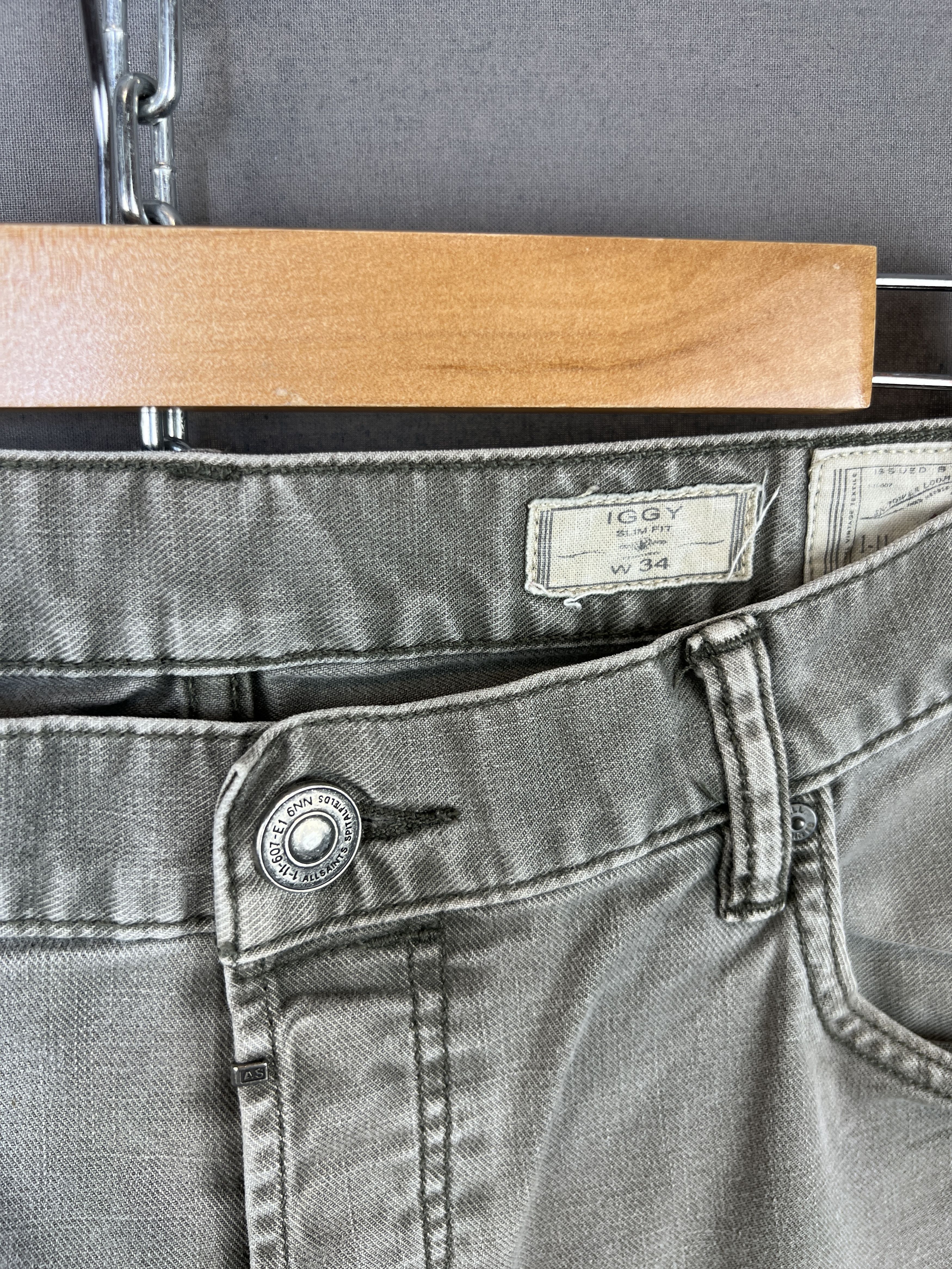 Allsaints Allsaints Sodium Iggy Washed Gray Denim Pants Size US 34 / EU 50 - 8 Thumbnail