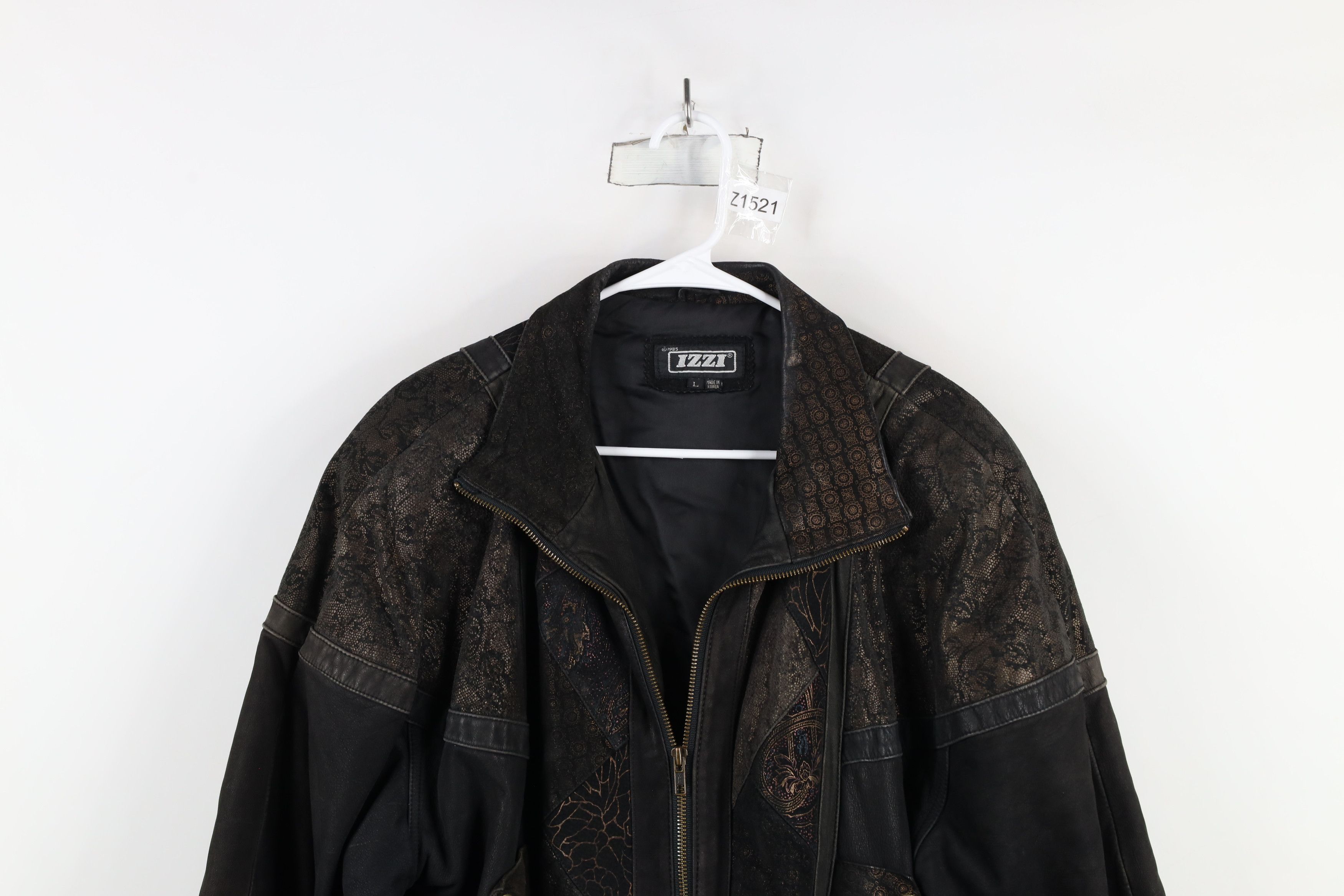 Vintage Vintage 90s Streetwear Paisley Suede Leather Bomber Jacket Size L / US 10 / IT 46 - 2 Thumbnail