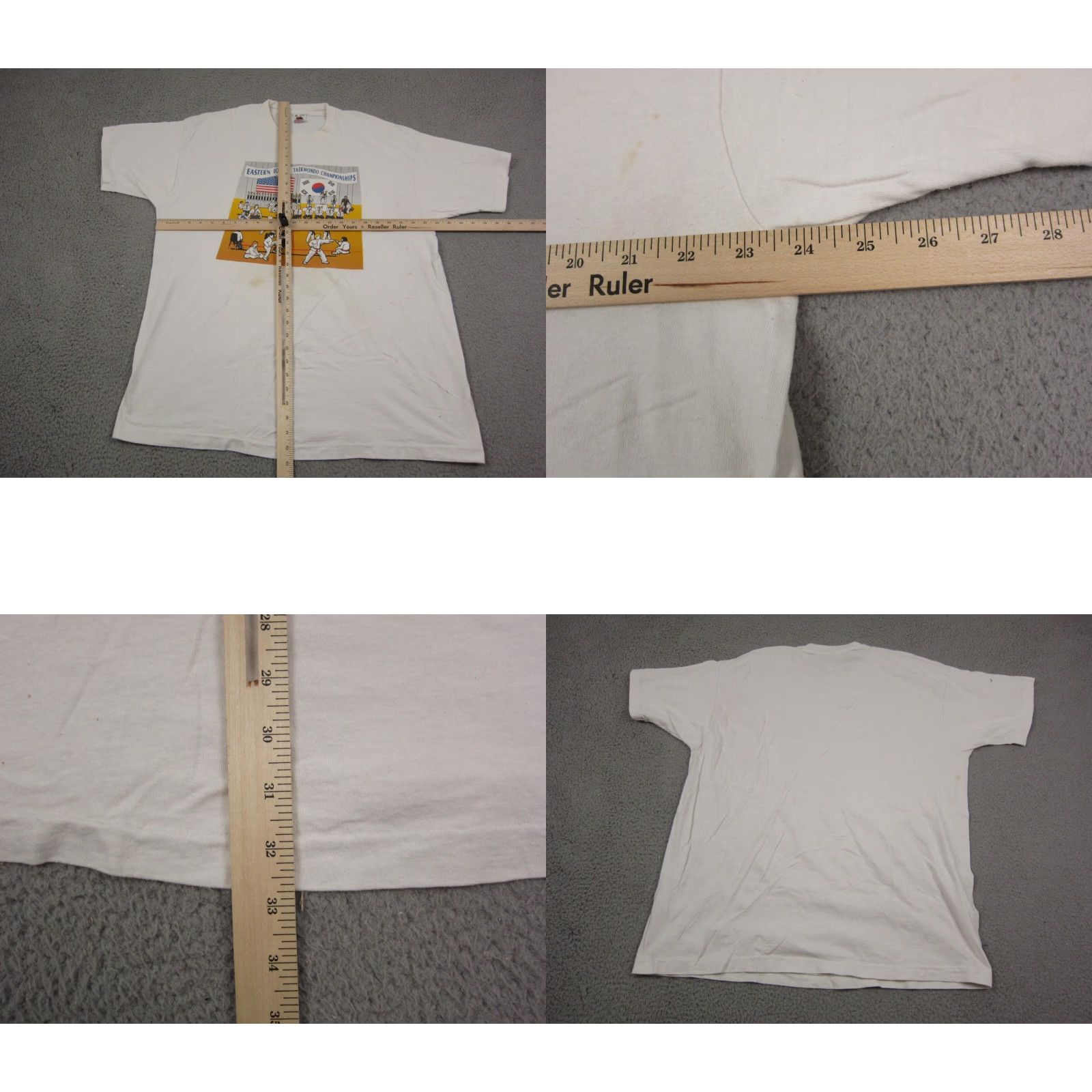 Fruit Of The Loom VINTAGE Fruit of the Loom Shirt Adult 2XL White Mens USA 80s Taekwondo Championship Shirt Size US XXL / EU 58 / 5 - 8 Thumbnail