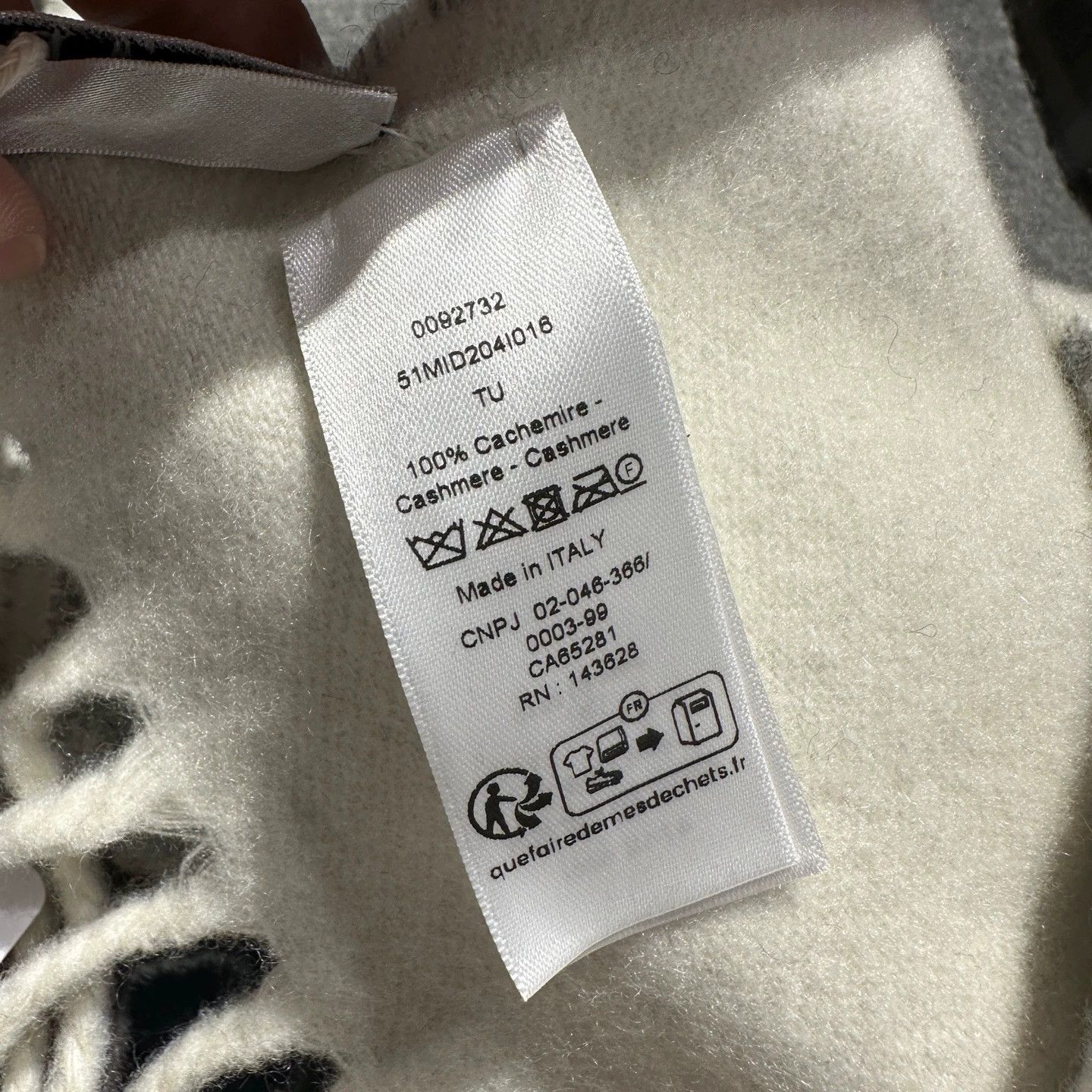 Christian Dior Monsieur Dior may226 light gray colorblock logo tassel cashmere scarf Size ONE SIZE - 4 Thumbnail