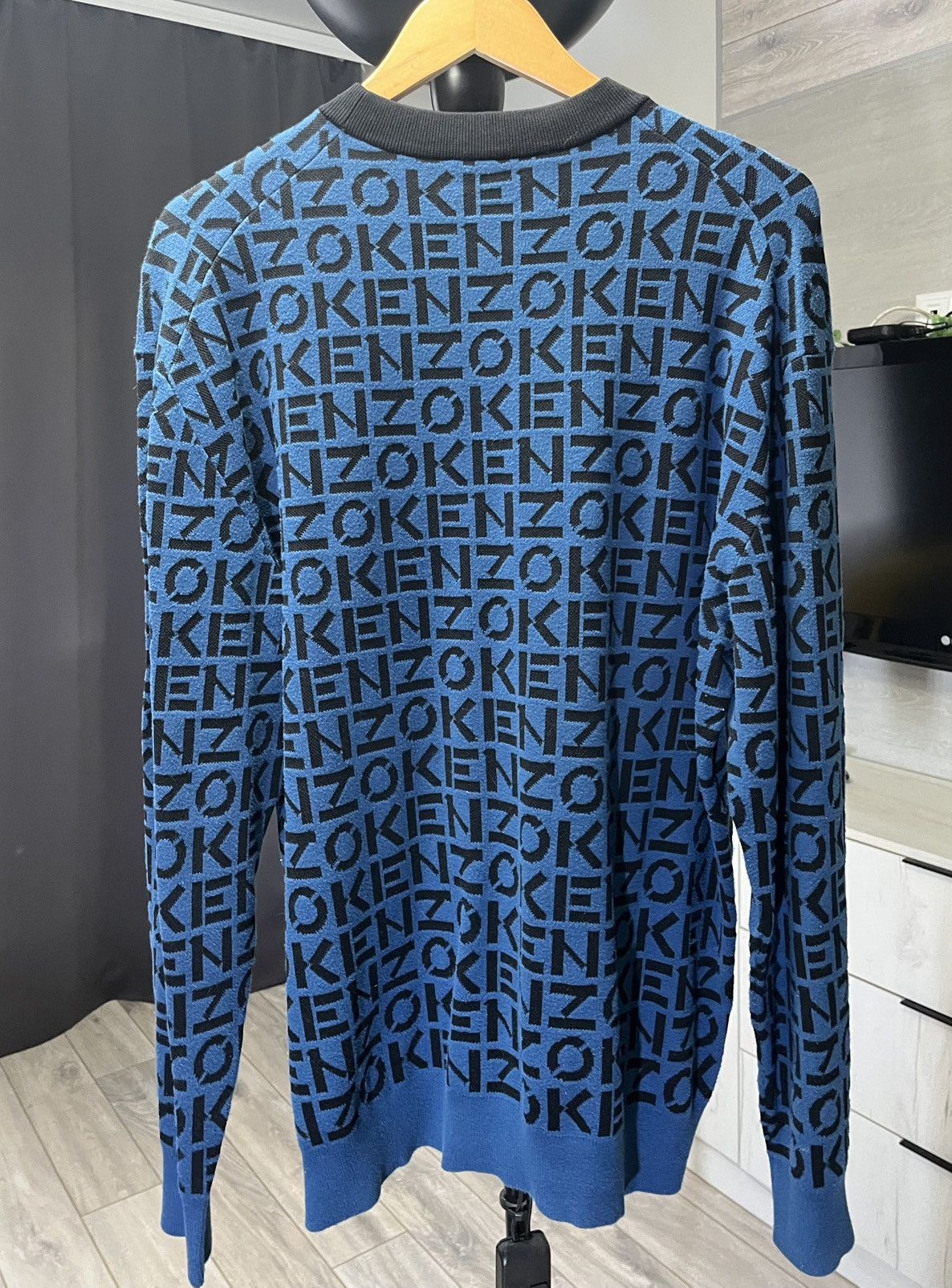Kenzo KENZO Monogram sweater in blue Size US XL / EU 56 / 4 - 2 Thumbnail