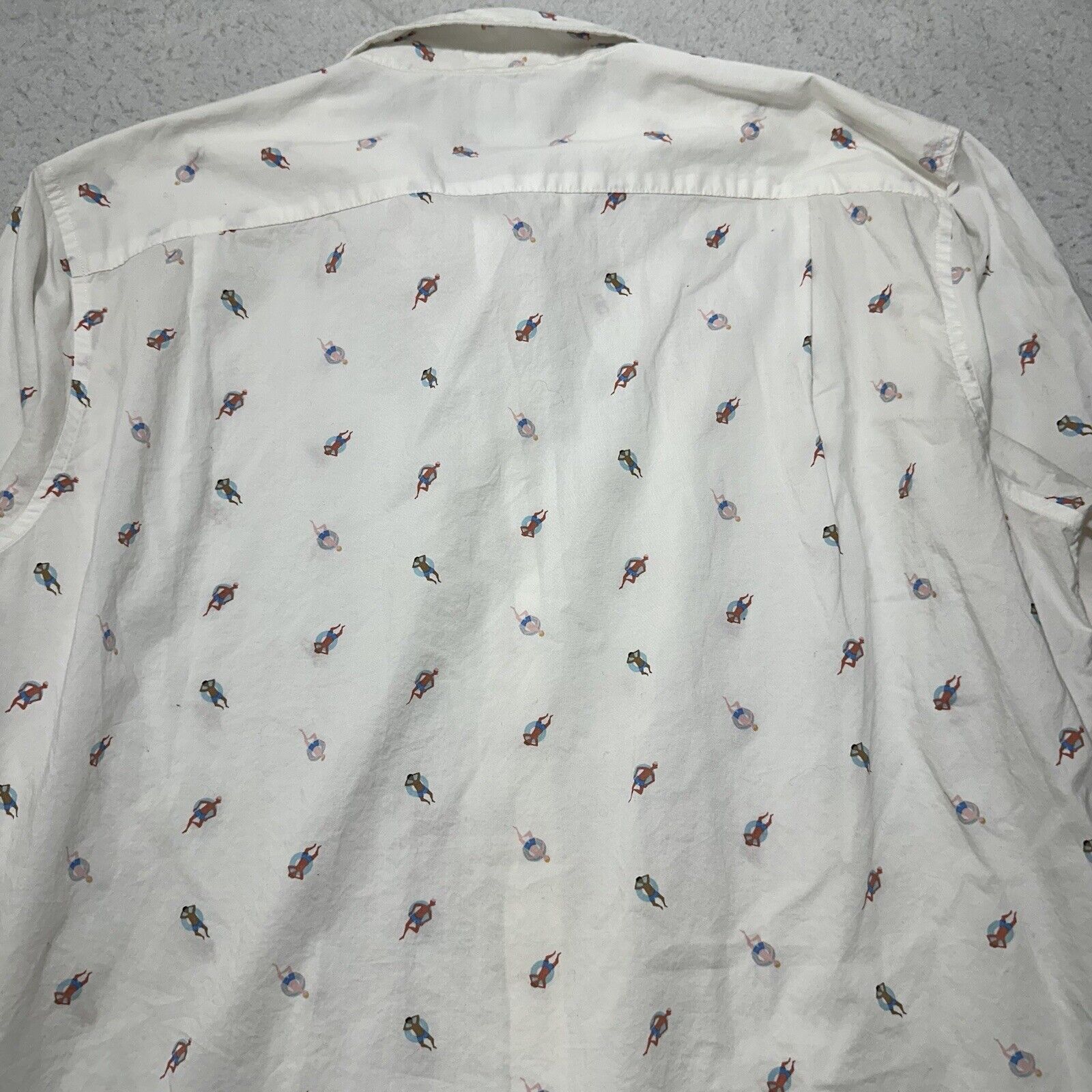 Bonobos Bonobos XL Long Button Down Dress Shirt Swimmer Pattern Size US XL / EU 56 / 4 - 11 Thumbnail