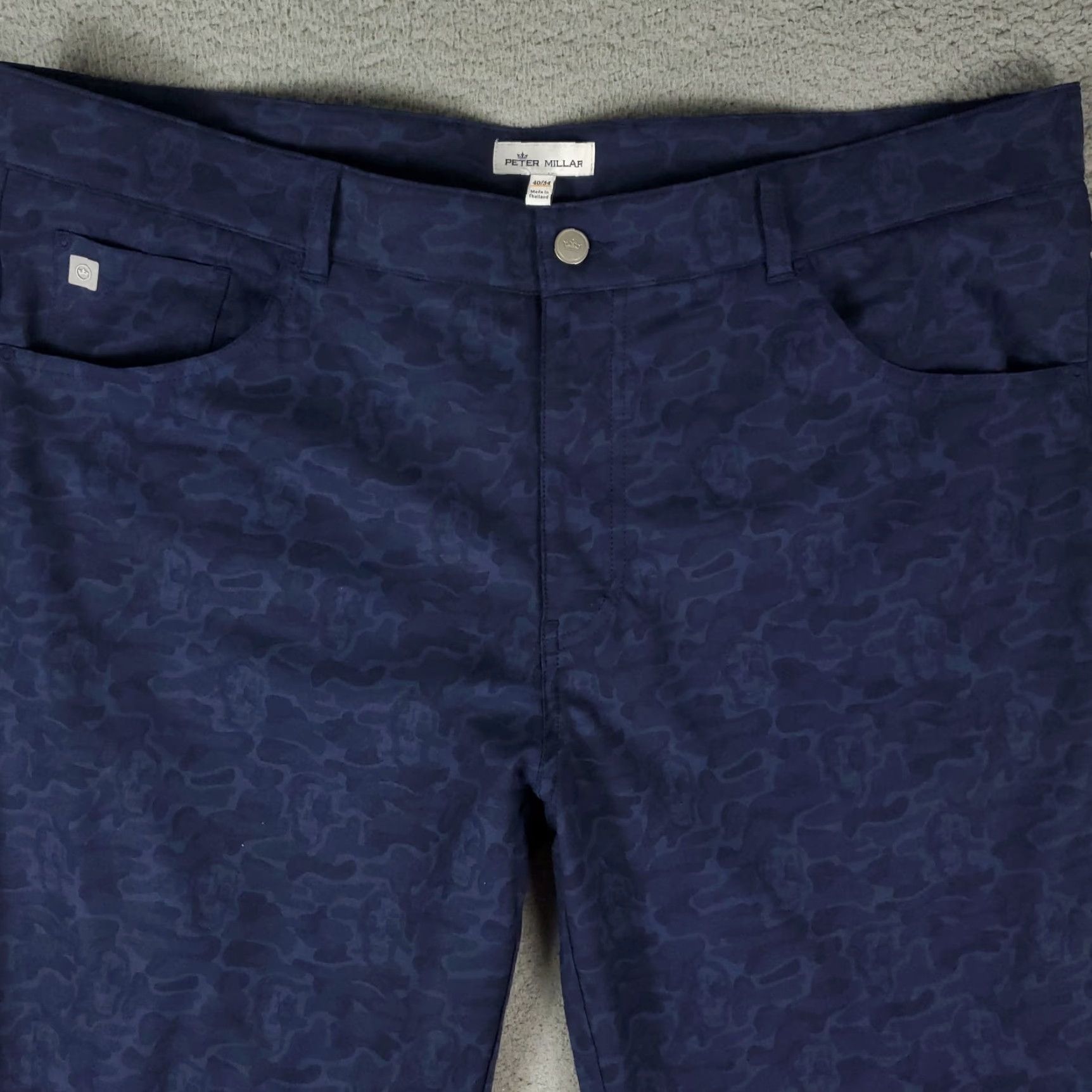 Peter Millar Peter Millar Pants Mens 40x34 Navy Blue Skull Print Camo Golf Chino Trousers Size US 40 / EU 56 - 2 Thumbnail