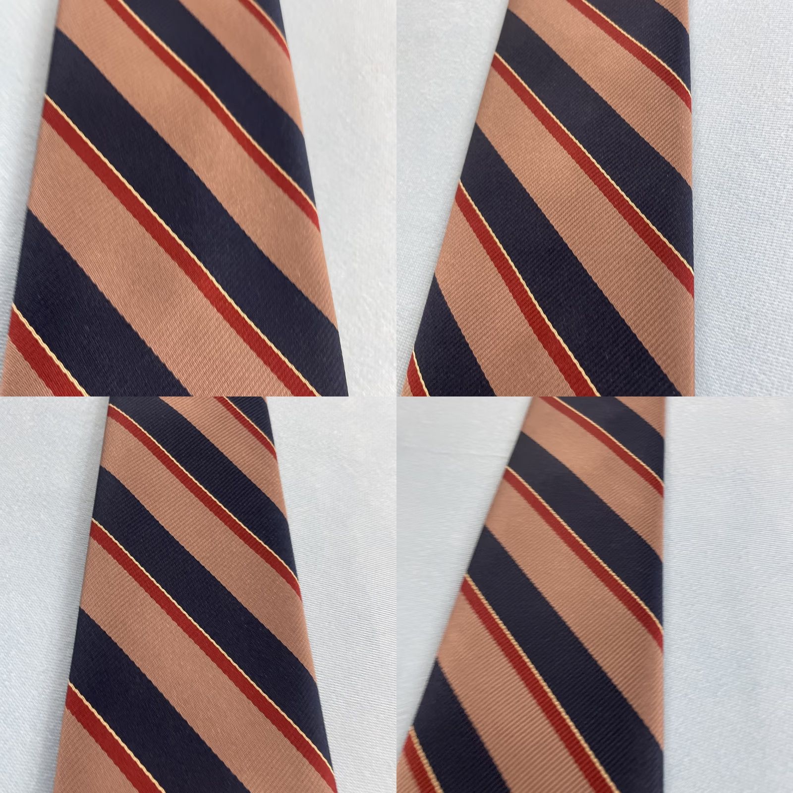 Vintage vtg Angelo Correlli Repp Tie Men Brown Blue Red Stripe Italy Capsule 3x56 Cap 60s 70s Adjustable Handmade Polyester Vintage Surrey Mens Size ONE SIZE - 9 Thumbnail