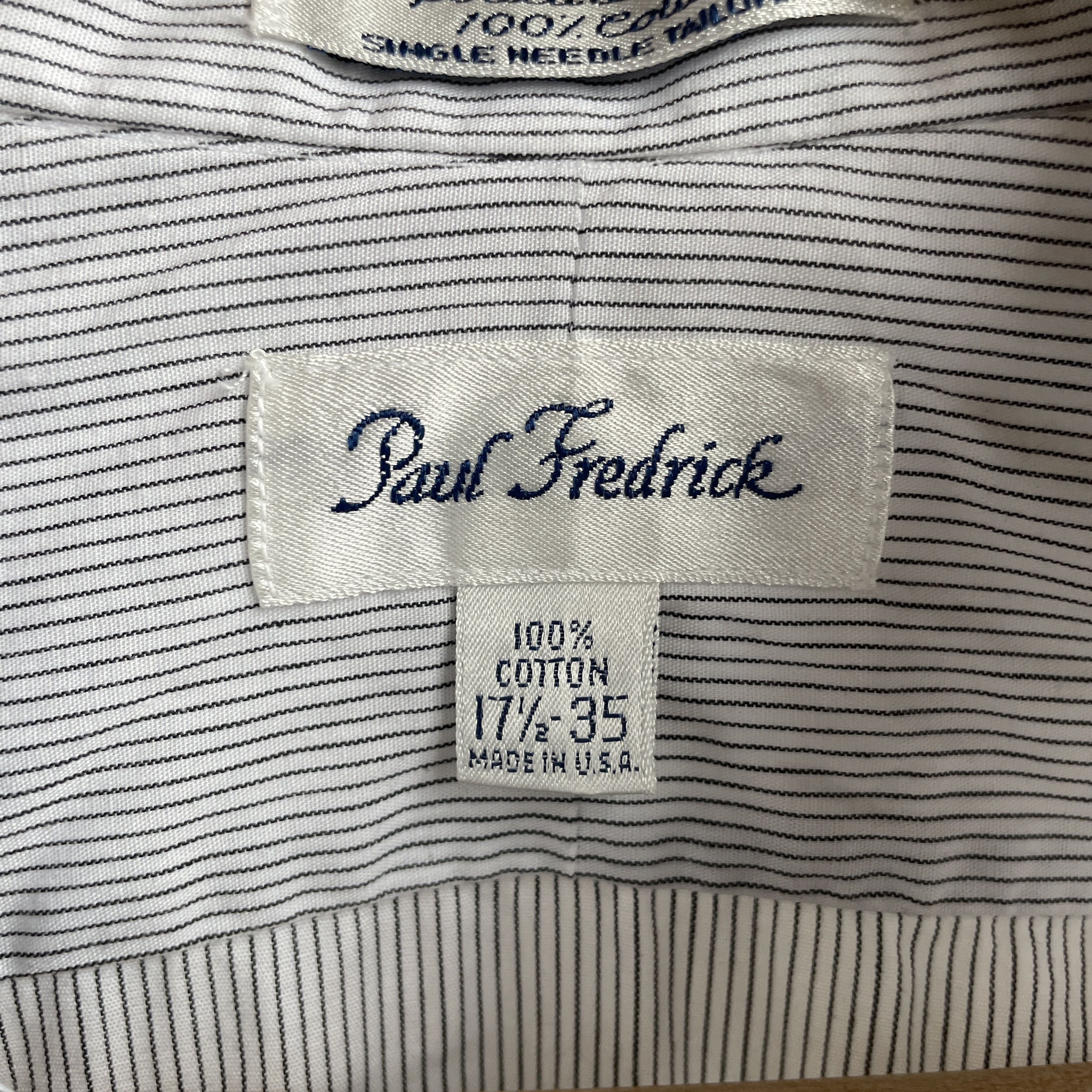 Paul Fredrick Paul Fredrick Made in USA Striped Dress Shirt Size 35 Size 54R - 7 Thumbnail