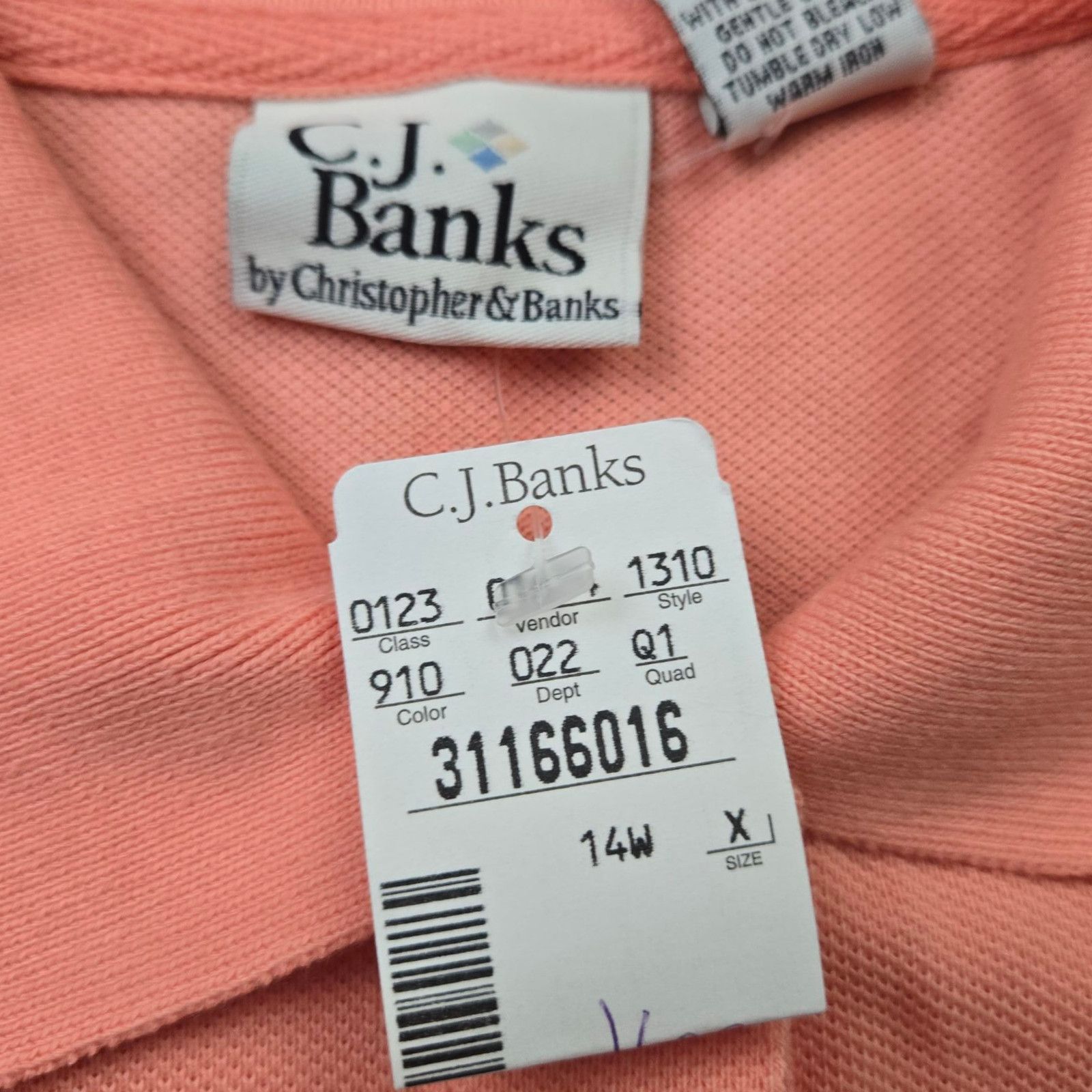 Vintage Y2K Salmon Pink Short Sleeve Polo Shirt Size 14W Size XL / US 12-14 / IT 48-50 - 3 Thumbnail