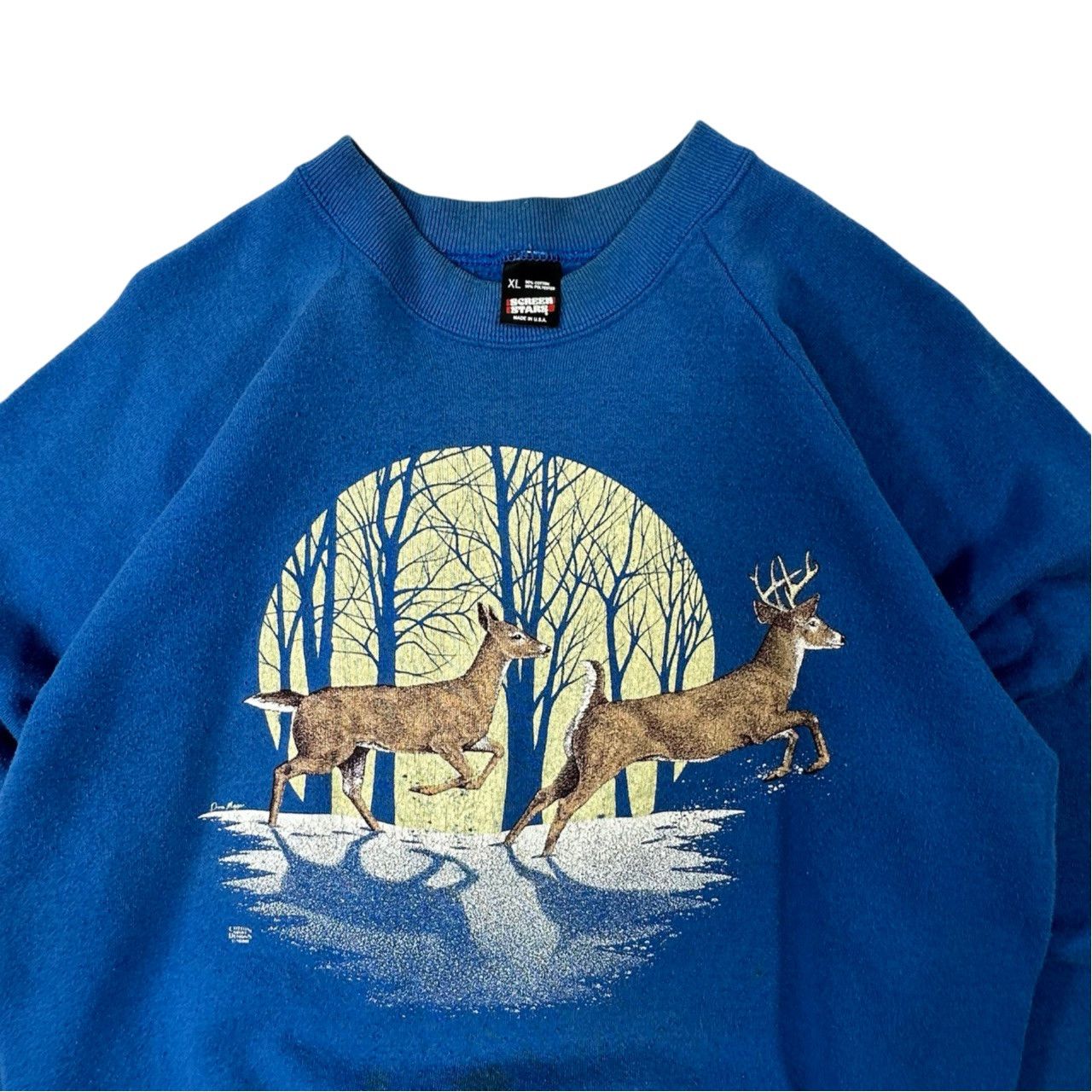 Vintage Vintage 90s Big Print Graphic Deer Nature Sweater Size US XL / EU 56 / 4 - 2 Thumbnail