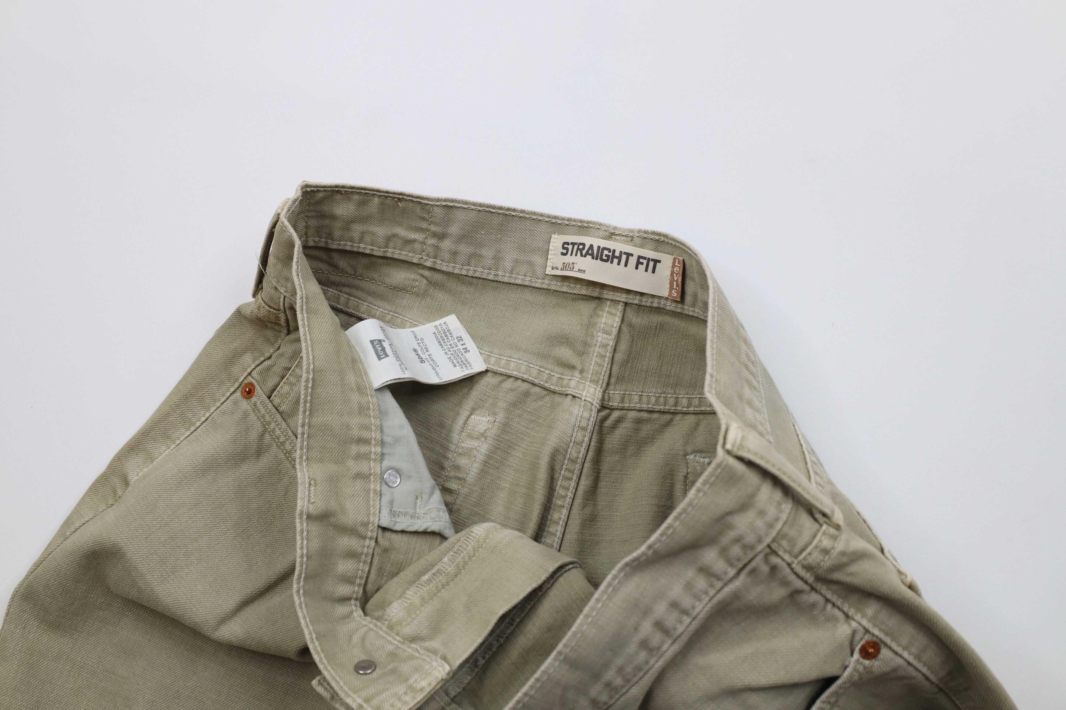 Levi's Vintage Y2K Levis 505 Regular Straight Leg Jeans Light Green Size US 34 / EU 50 - 7 Thumbnail