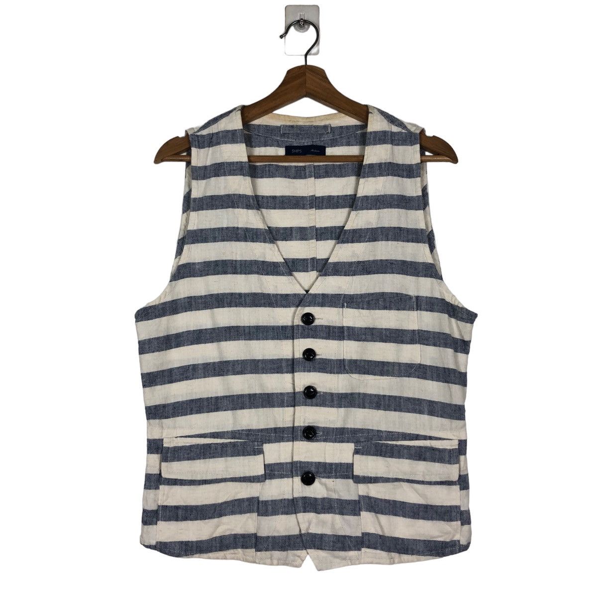 Issey Miyake 🔥Striped Design Tank Top Sleeveless Hoodie Jacket Ships Size US M / EU 48-50 / 2 - 1 Thumbnail