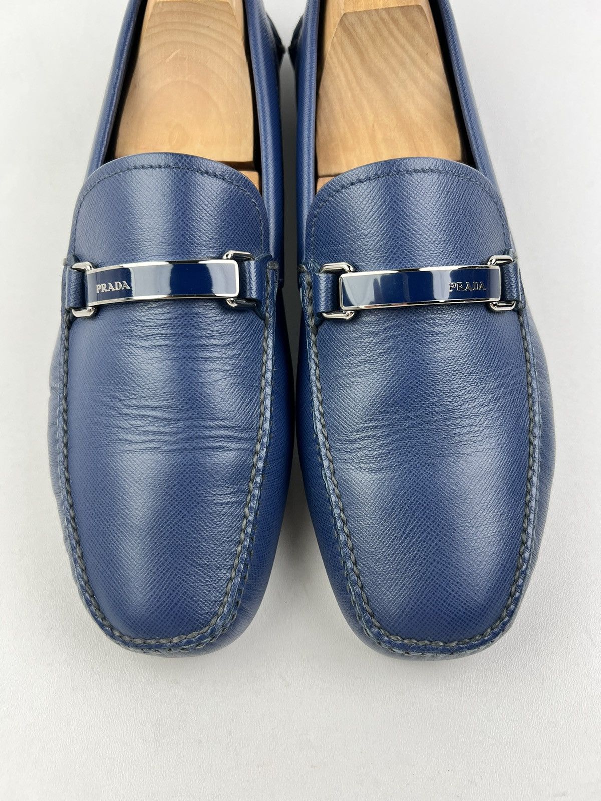 Prada PRADA Loafers Leather Saffiano Drivers Moccasins Shoes Logo Size US 9.5 / EU 42-43 - 6 Thumbnail