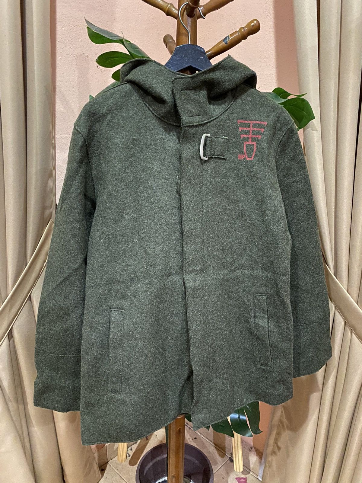 PPFM PPFM Avant-Garde Green Wool-Blend Hood Jacket Bold Graphics Size US S / EU 44-46 / 1 - 3 Thumbnail