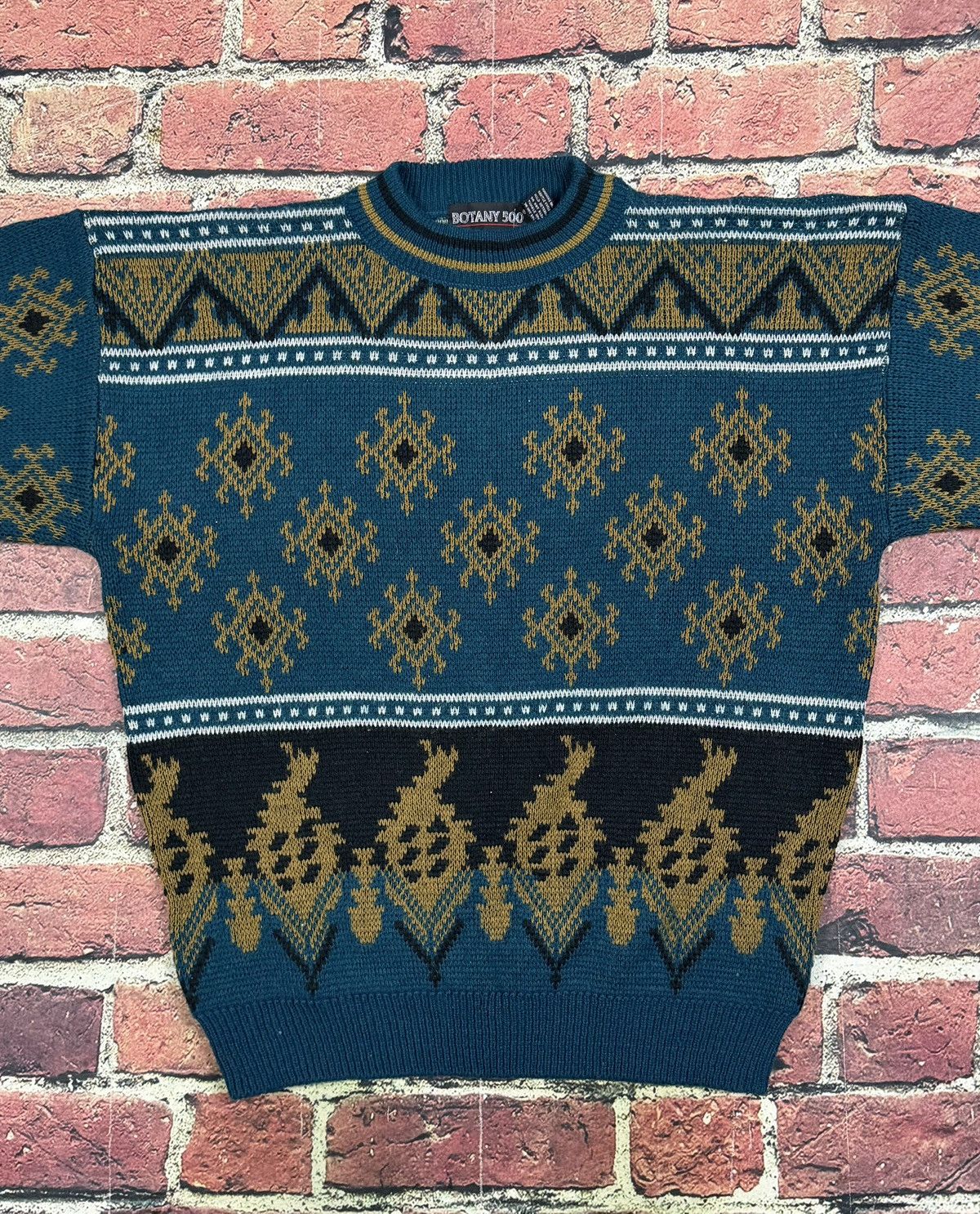 Botany 500 Vintage Botany 500 Pullover Sweater Knit Geometric 80s 90s Size US L / EU 52-54 / 3 - 3 Thumbnail