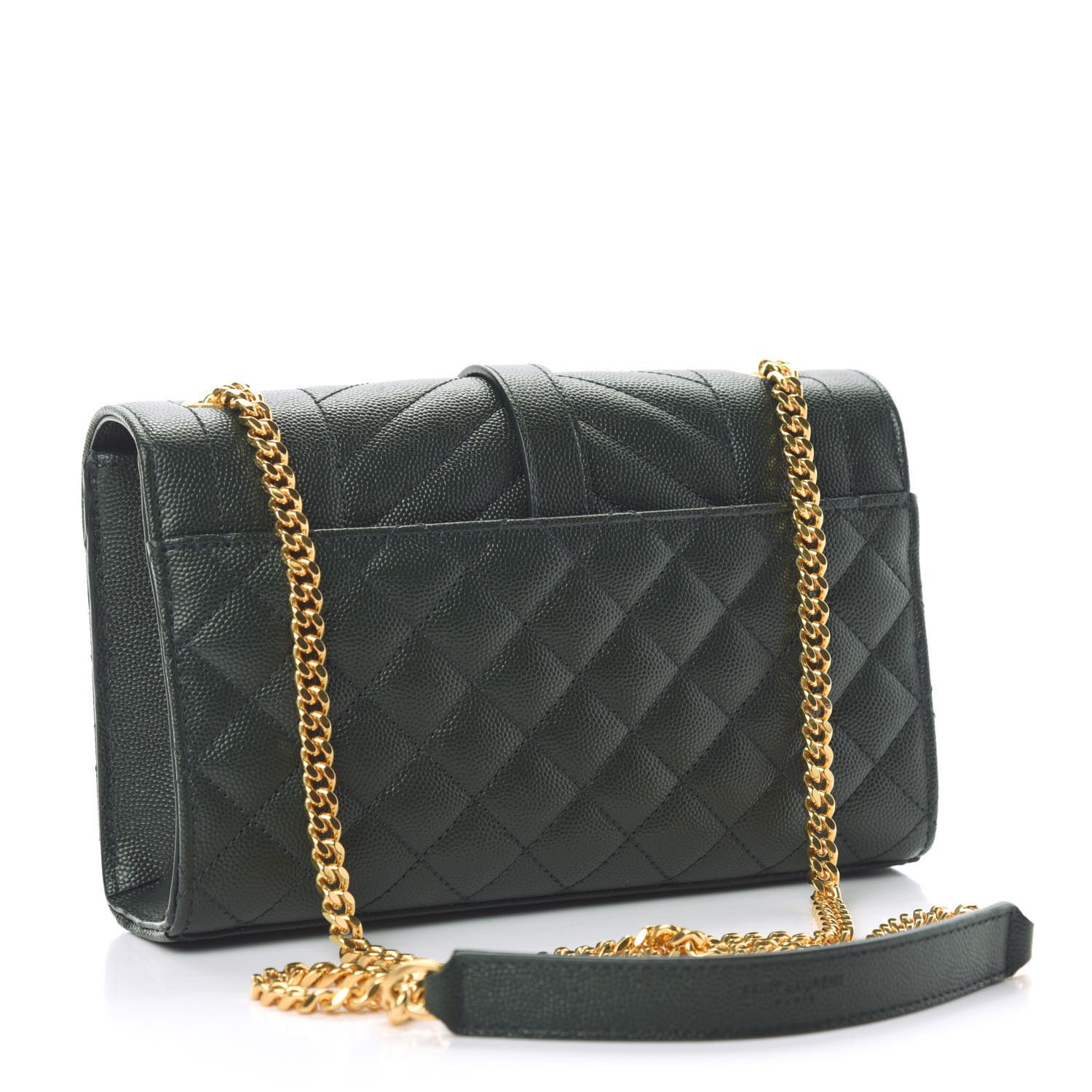 Saint Laurent Paris o1b1hav110724 Size: OS / Envelope Medium Bag in Dark Green Size ONE SIZE - 3 Thumbnail
