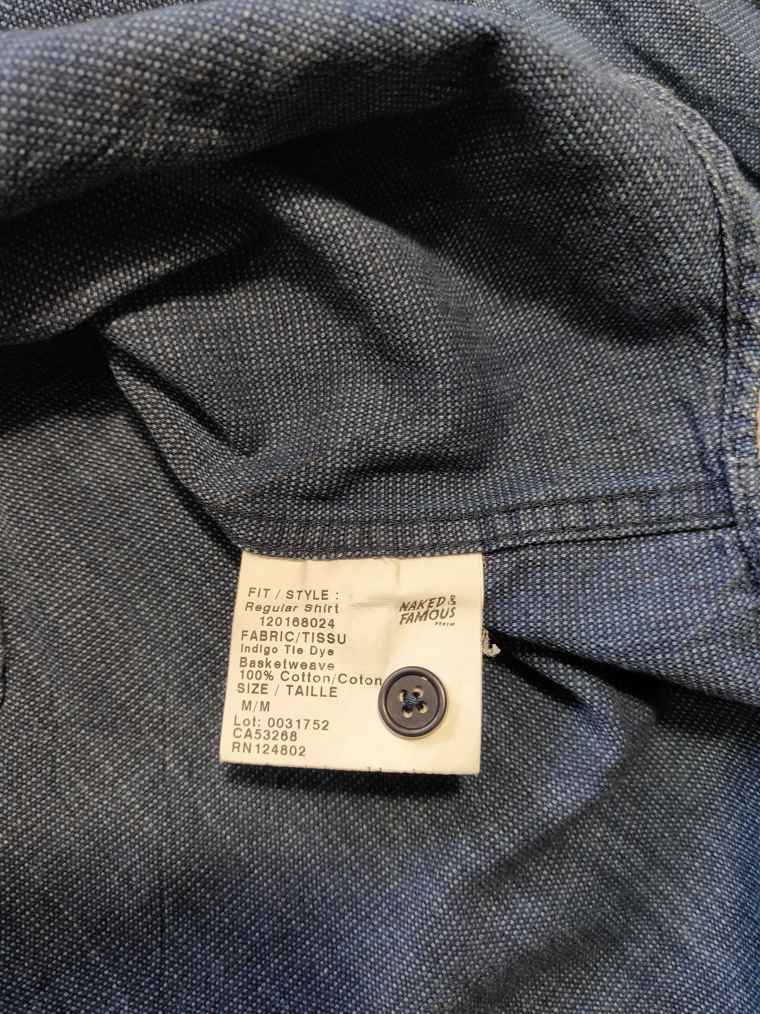 Naked & Famous NAKED & FAMOUS made in canada indigo dyed shirt Size US M / EU 48-50 / 2 - 5 Thumbnail