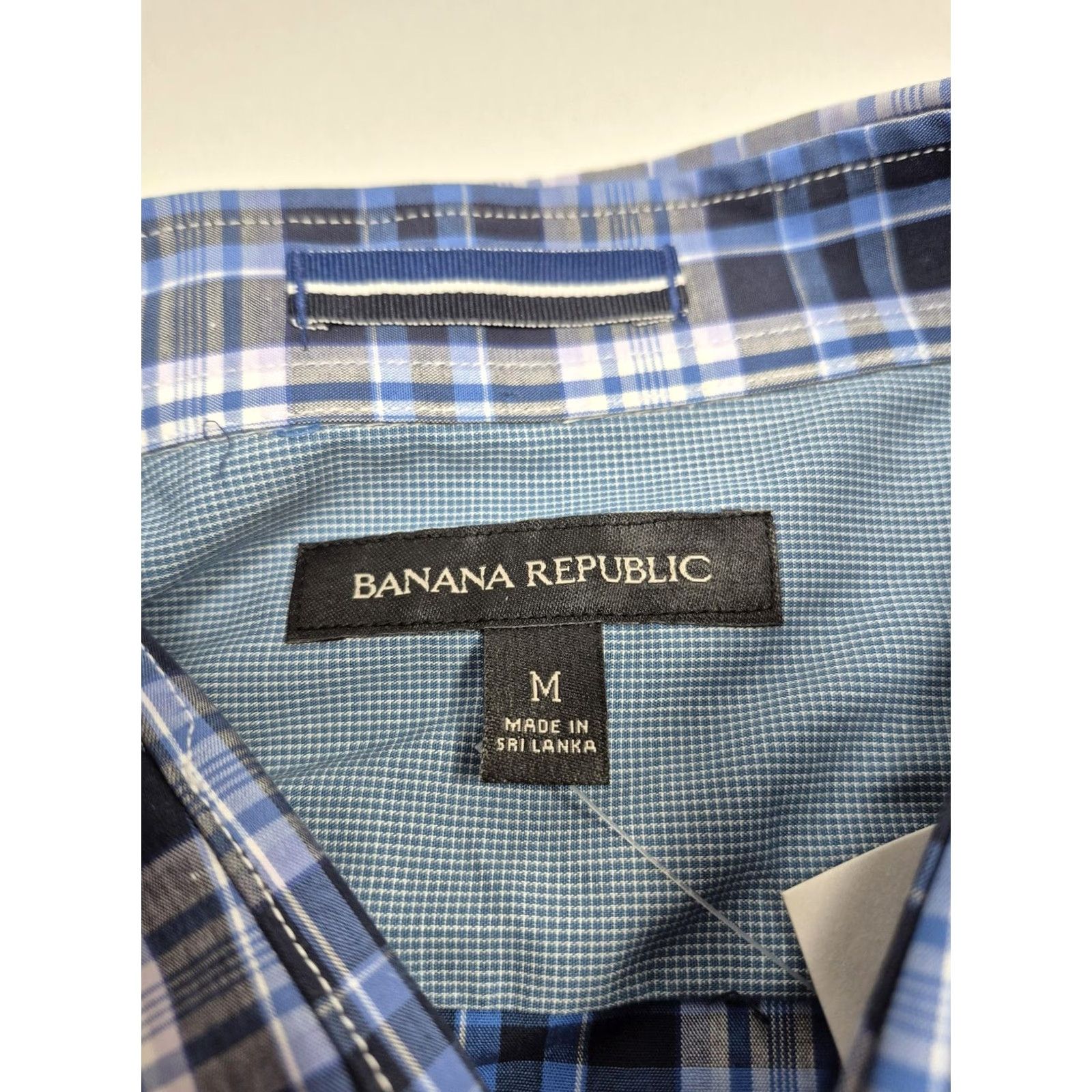 Banana Republic Banana Republic Shirt Mens M Blue Plaid Stretch Button Up Long Sleeve Casual Size US M / EU 48-50 / 2 - 5 Thumbnail