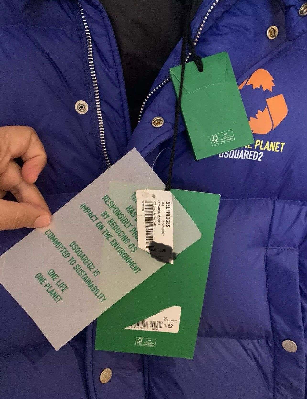 Dsquared2 Dsquared2 Irish Blue Padded Puffer.Kaban Jacket Size:52 Size US L / EU 52-54 / 3 - 6 Thumbnail