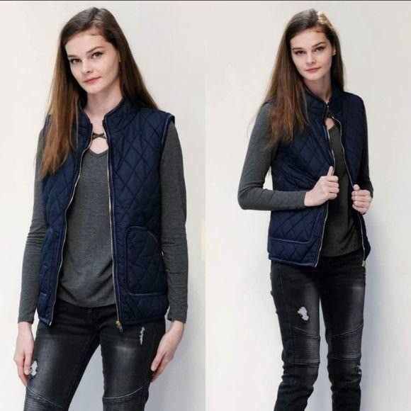Other Roly Poly Navy Quilted Zip up Pocketed Puffer Vest Large Size L / US 10 / IT 46 - 1 Thumbnail