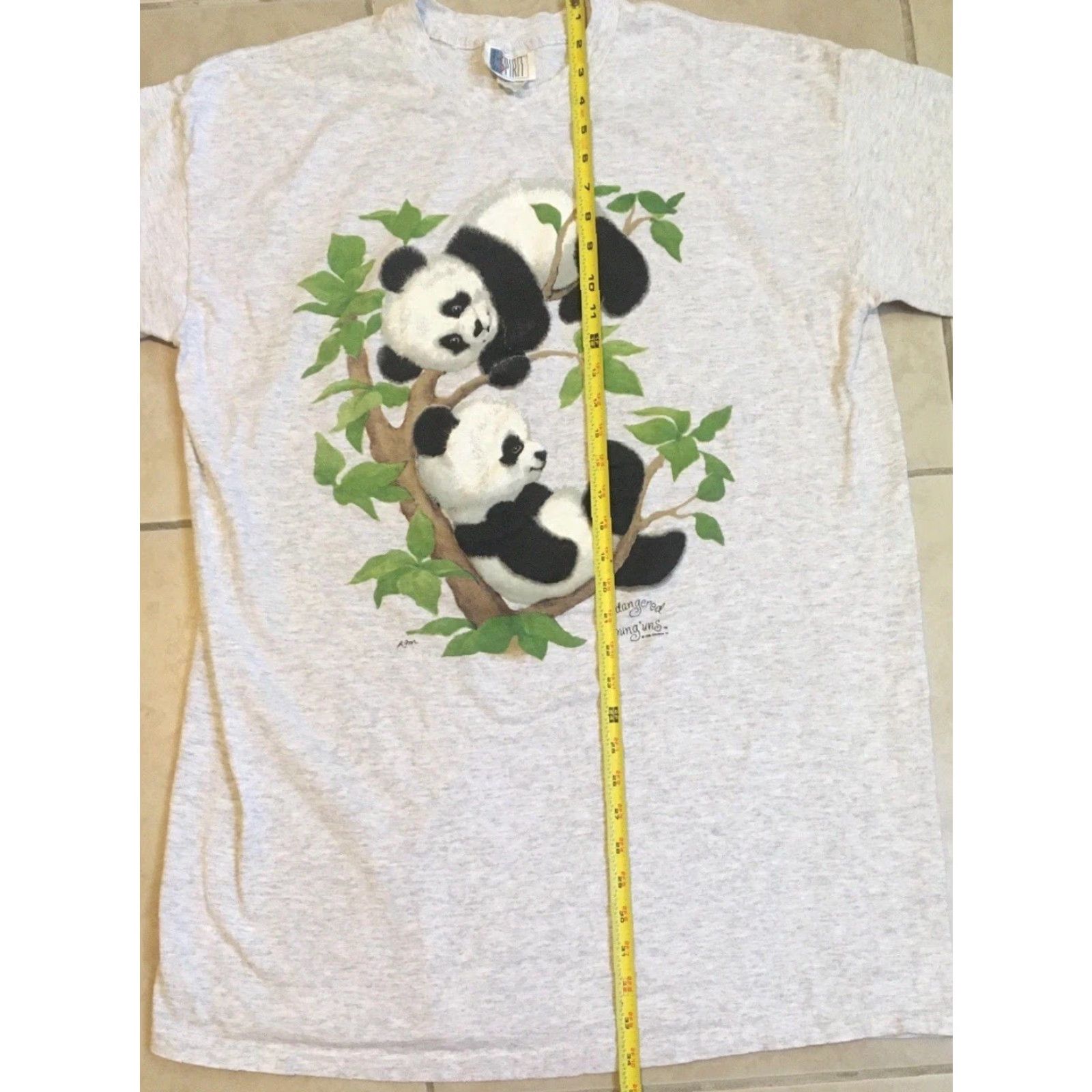 Vintage VINTAGE Panda Bear Sleeping Shirt Unisex Adults One Size Gray 90s 80s Cartoon Animals Funny USA T-Shirt Size US M / EU 48-50 / 2 - 7 Thumbnail