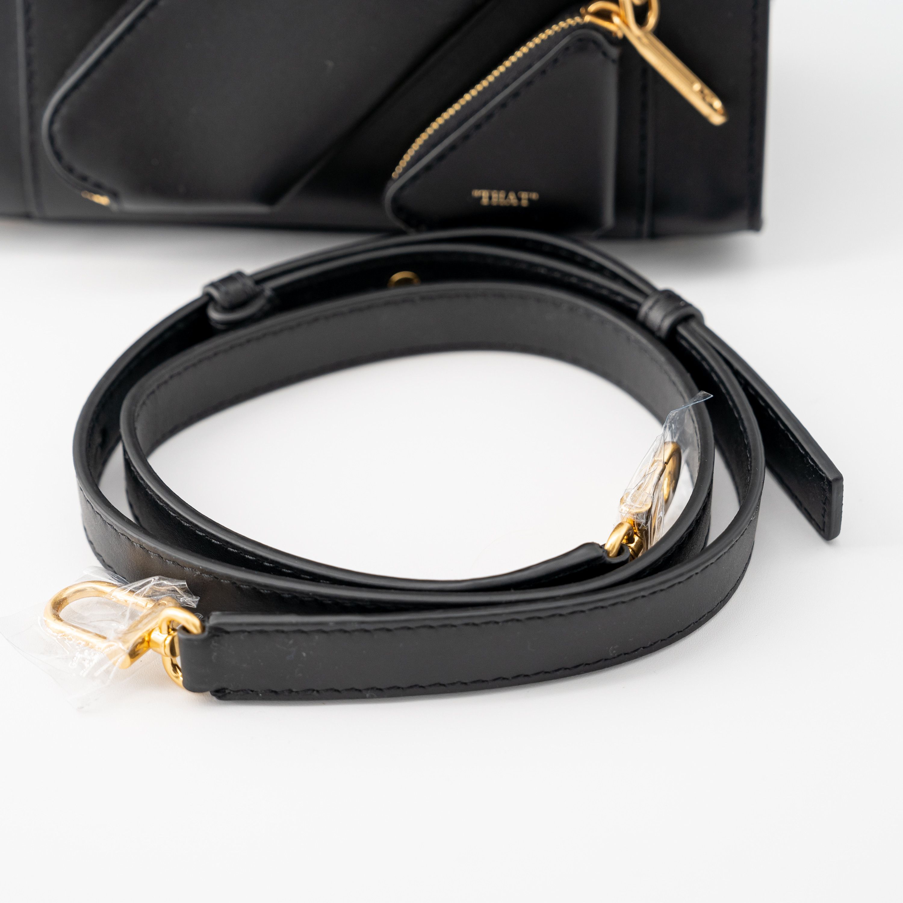 Off-White Off-White City Tote Black Leather Shoulder Bag Gold Size ONE SIZE - 9 Thumbnail