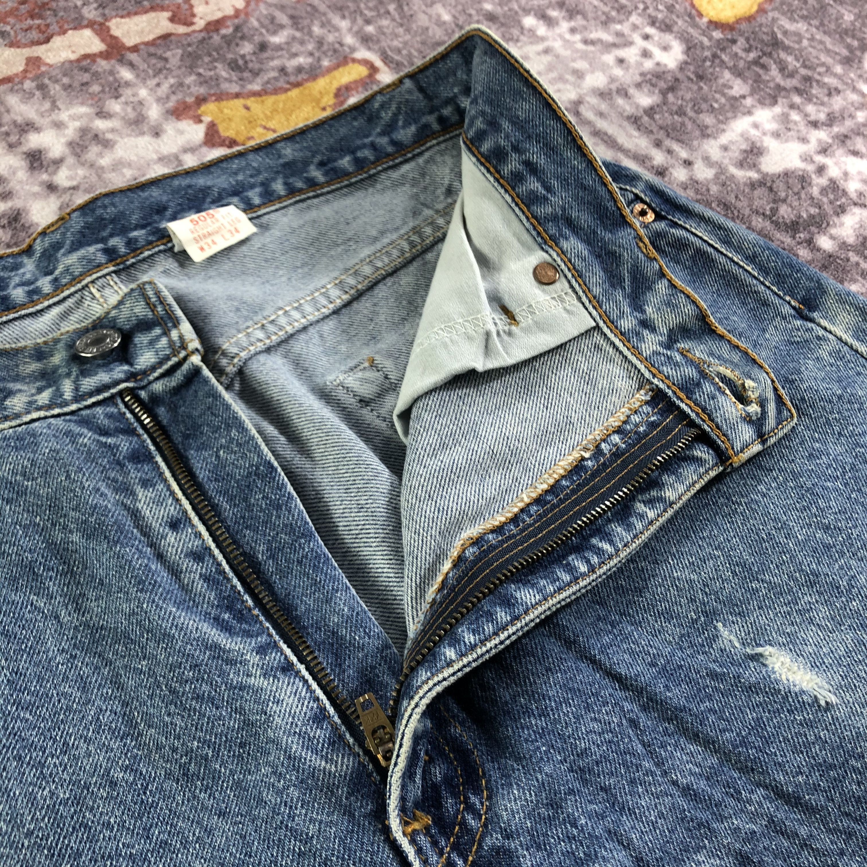 Levi's × Vintage 90s Vintage Orange Tab Levis 505 Jeans-JM3284 Size US 34 / EU 50 - 8 Thumbnail