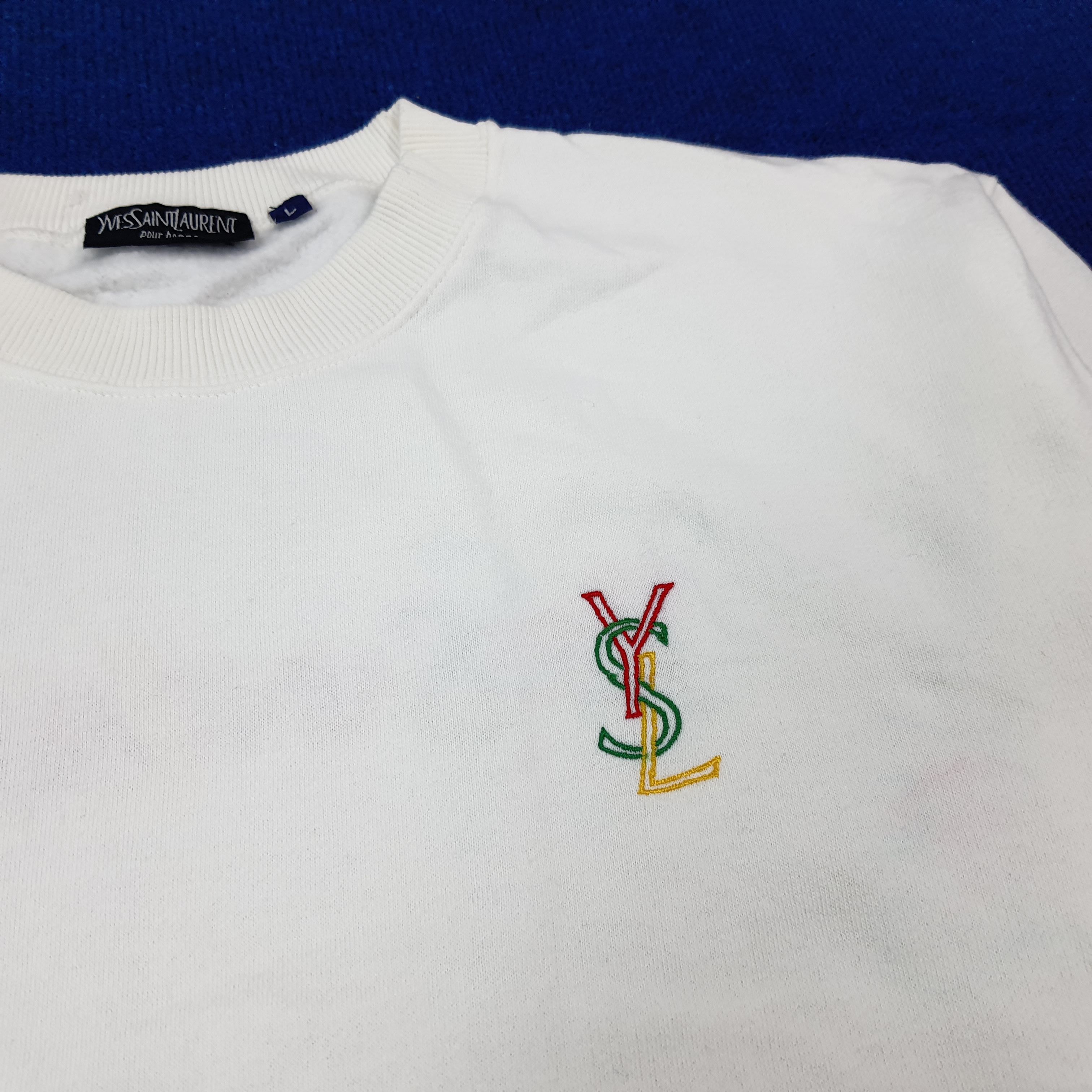 Yves Saint Laurent Vintage YSL Yves Saint Laurent Embroidery Sweatshirt C275N23 Size US L / EU 52-54 / 3 - 5 Thumbnail