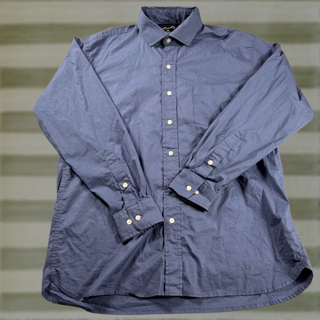 Vintage Frank's Shirt Mens L Blue Button Up Casual Cotton Made USA RARE Size US L / EU 52-54 / 3 - 1 Thumbnail